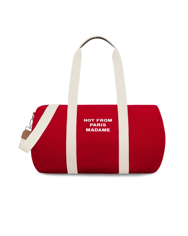Drôle De Monsieur Canvas Gym-Bag Rot Slogan Baumwolle