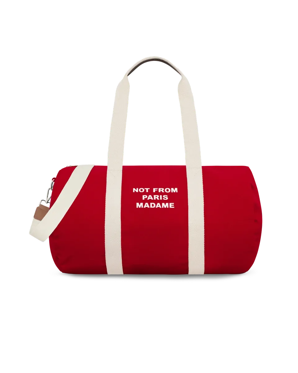 Drôle De Monsieur Canvas Gym-Bag Rot Slogan Baumwolle