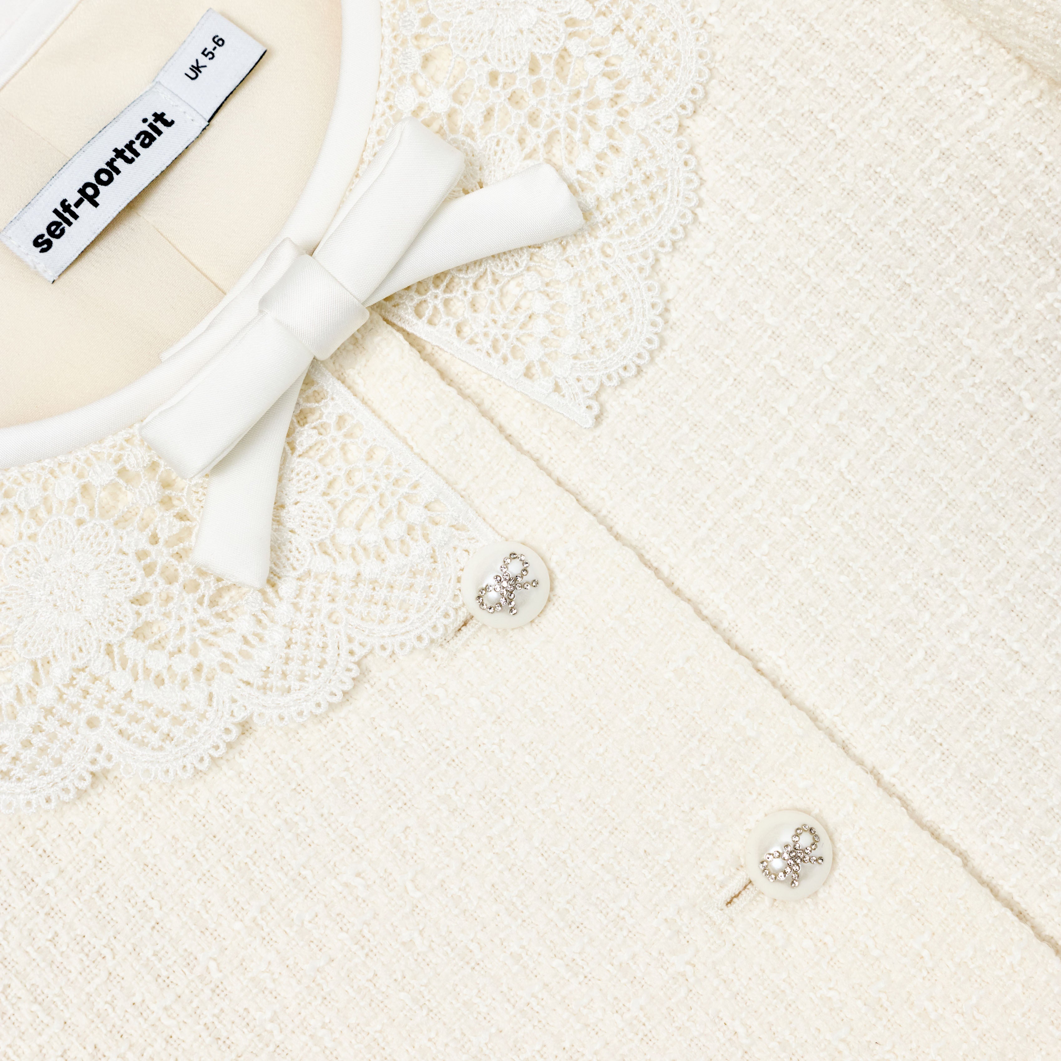 Self Portrait Cream Boucle Jacket Kinderjacke Creme