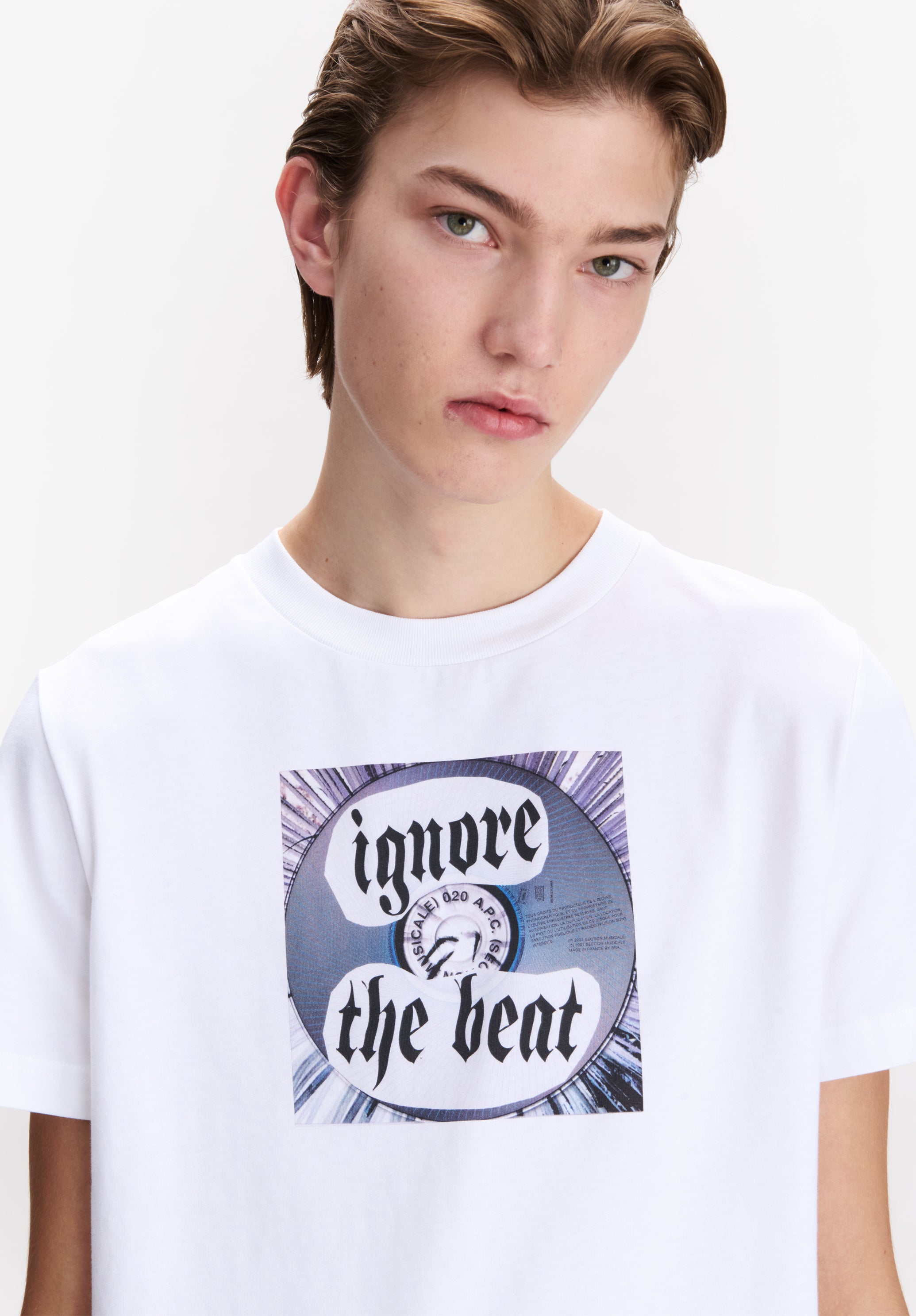A.P.C. T-shirt Ignore The Beat T-Shirt weiß Baumwolle