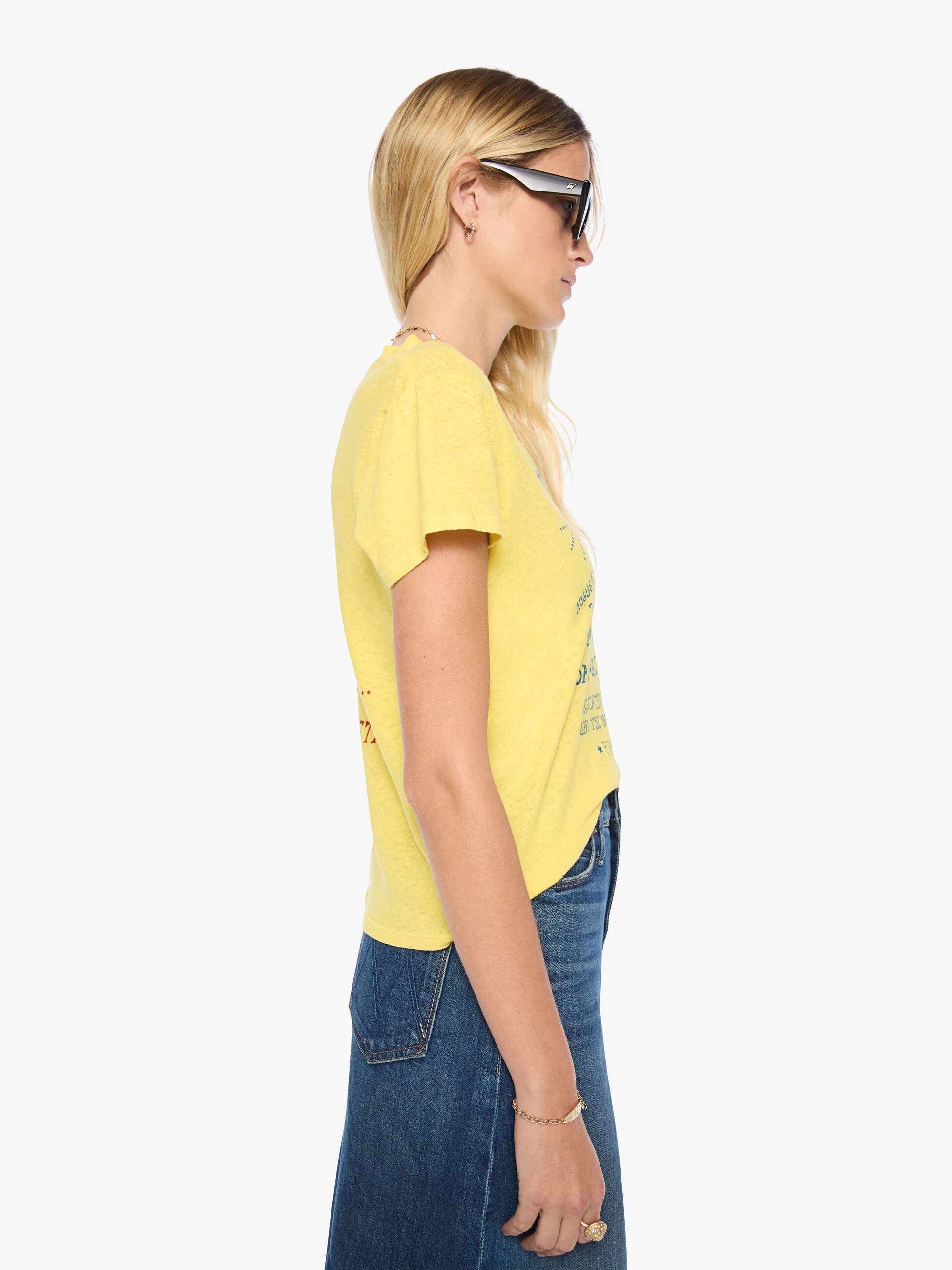 Mother Sinful Lucky Star T-Shirt Gelb Baumwolle Leinen
