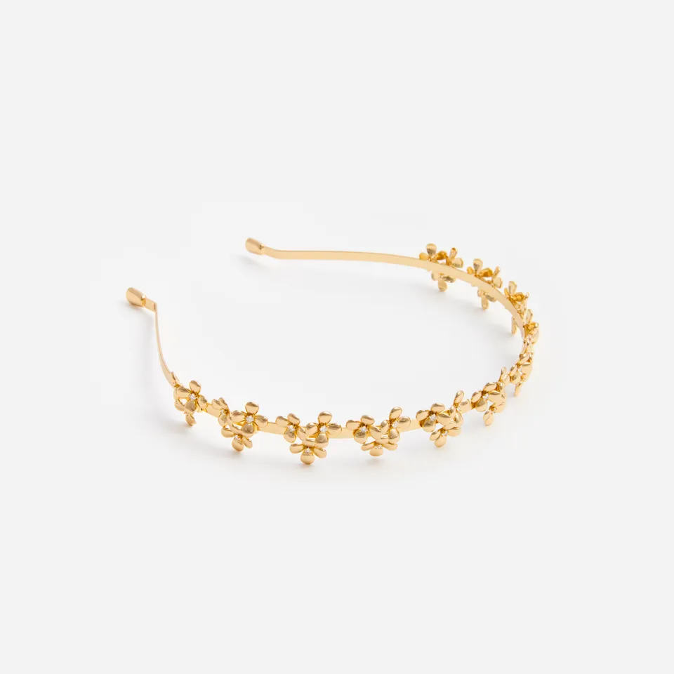 Self Portrait Flower Haarreif Gold Blumen