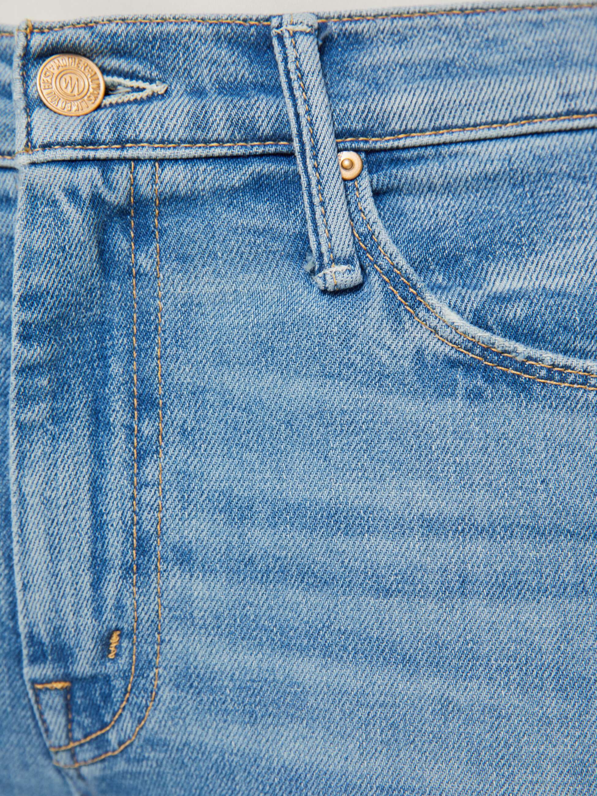 Mother The Weekender Fray Jeans Chaos Is Calling Blau