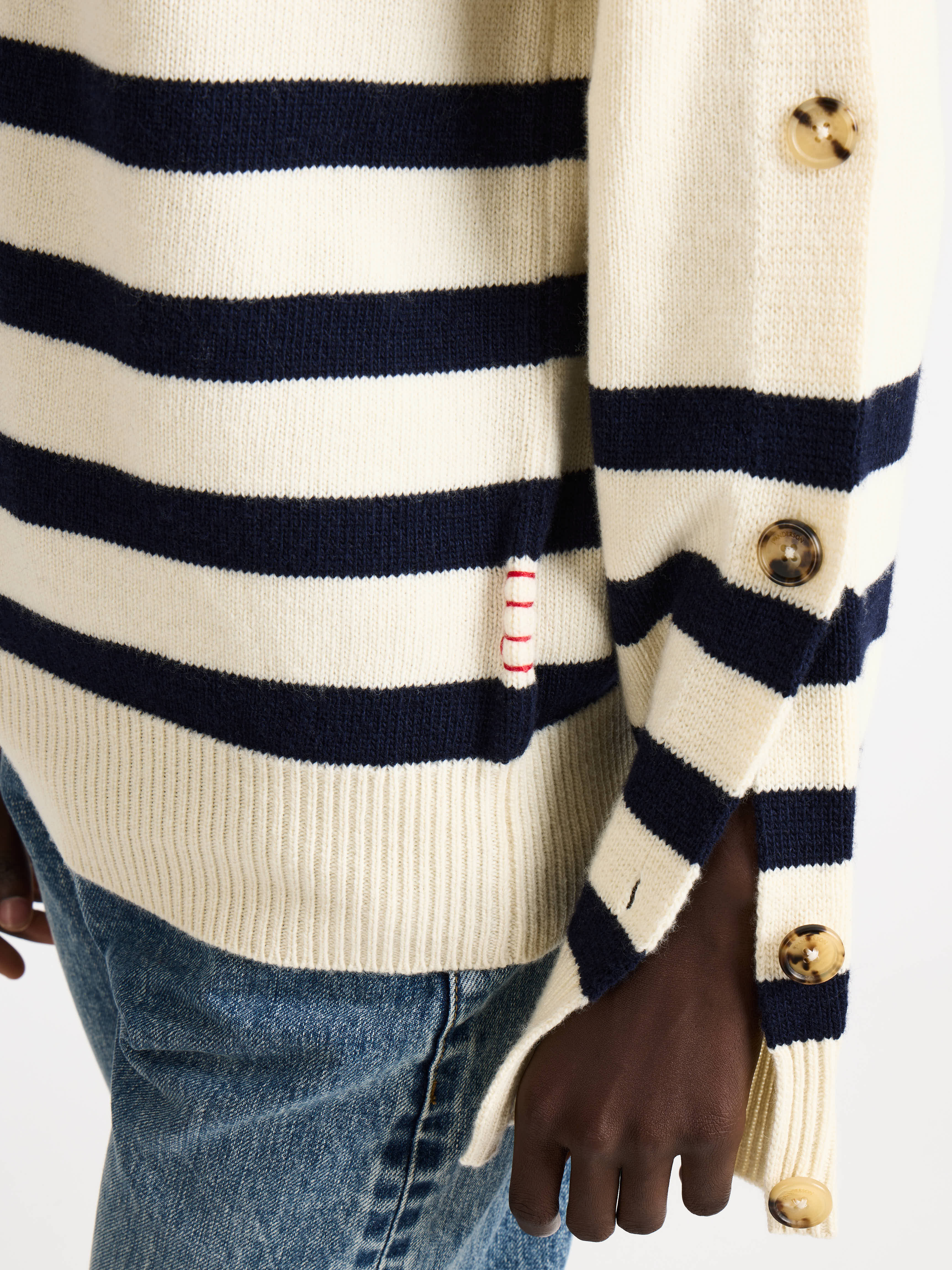 J.W. Anderson Breton Pullover Ivory Streifen Gr.S