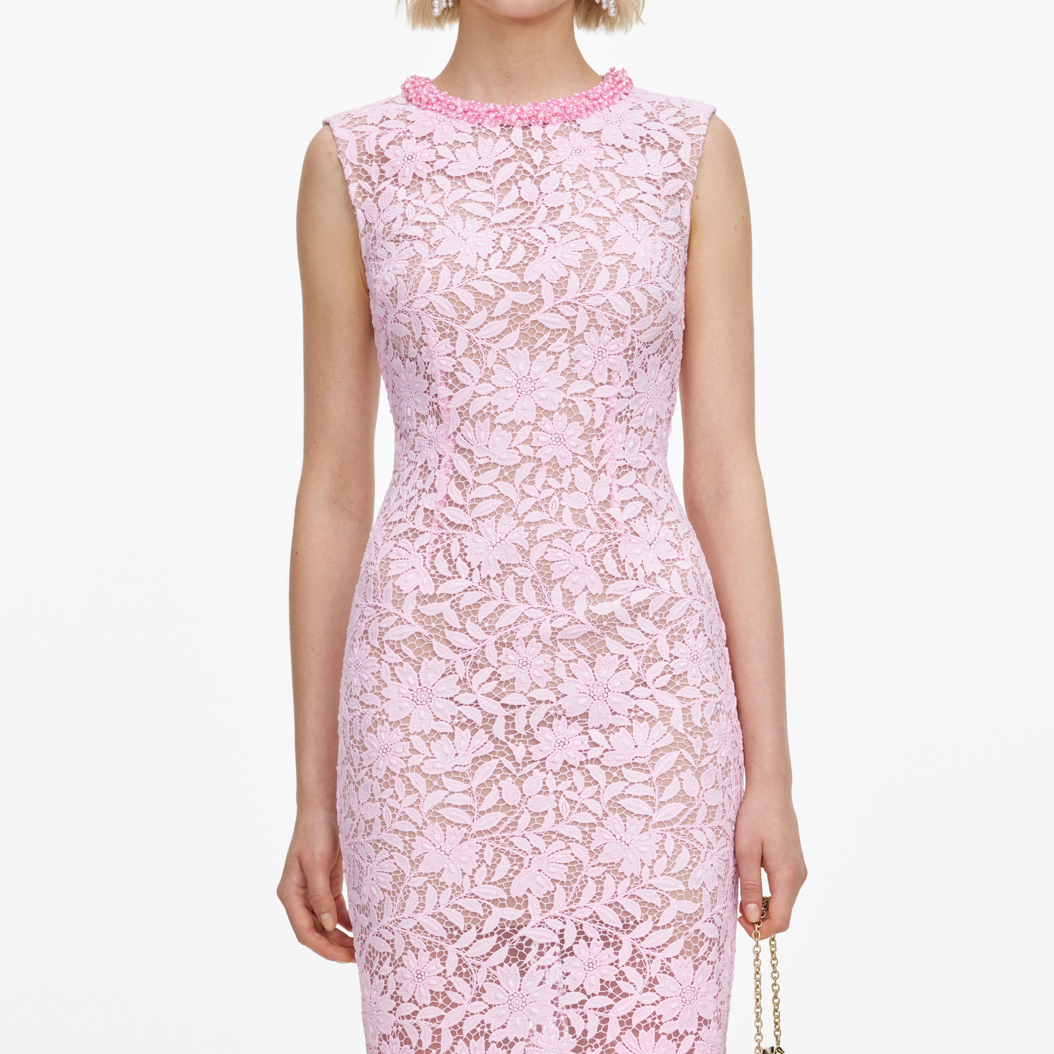 Self Portrait Pink Lace Midikleid UK 8 Spitze