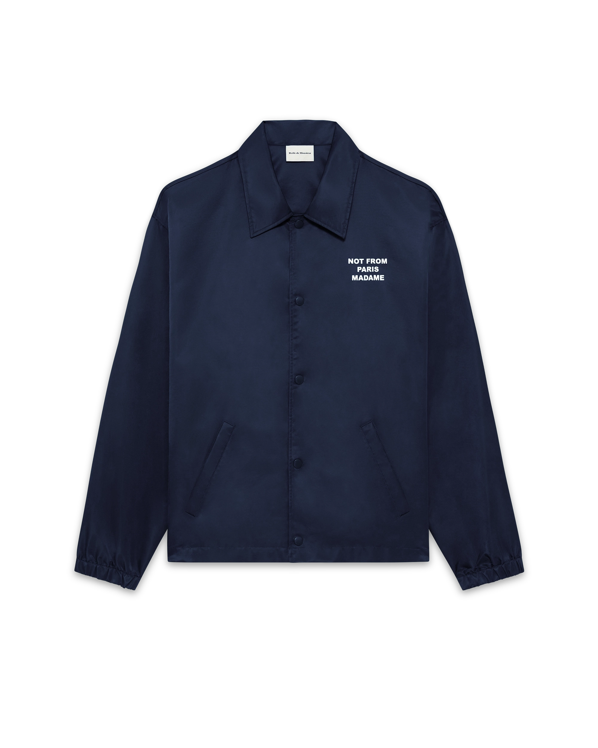 Drôle De Monsieur Slogan Jacke Nylonjacke Navy Wasserabweisend
