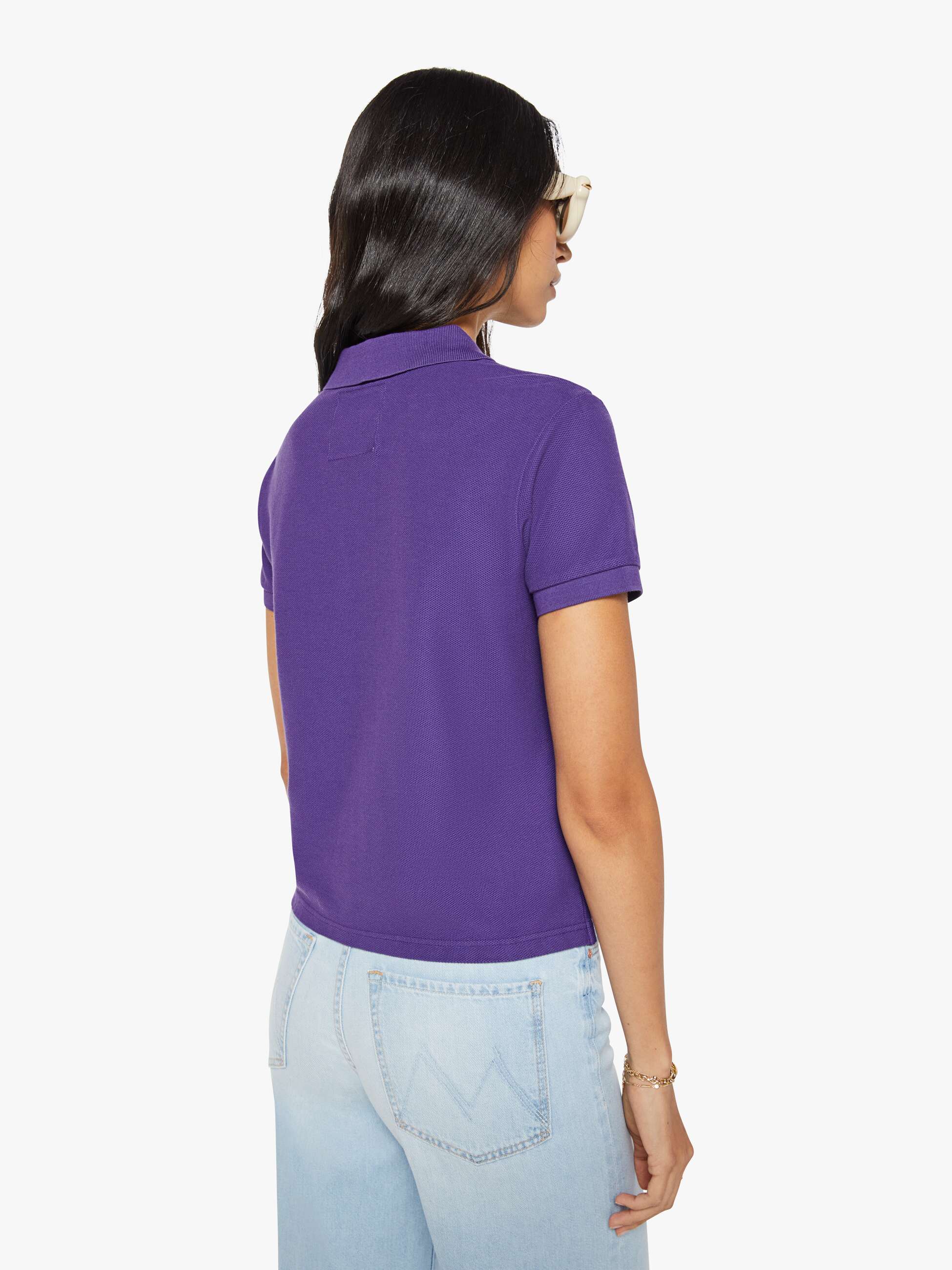 Mother Split S/S Match Polo Purple Reign Lila Baumwolle
