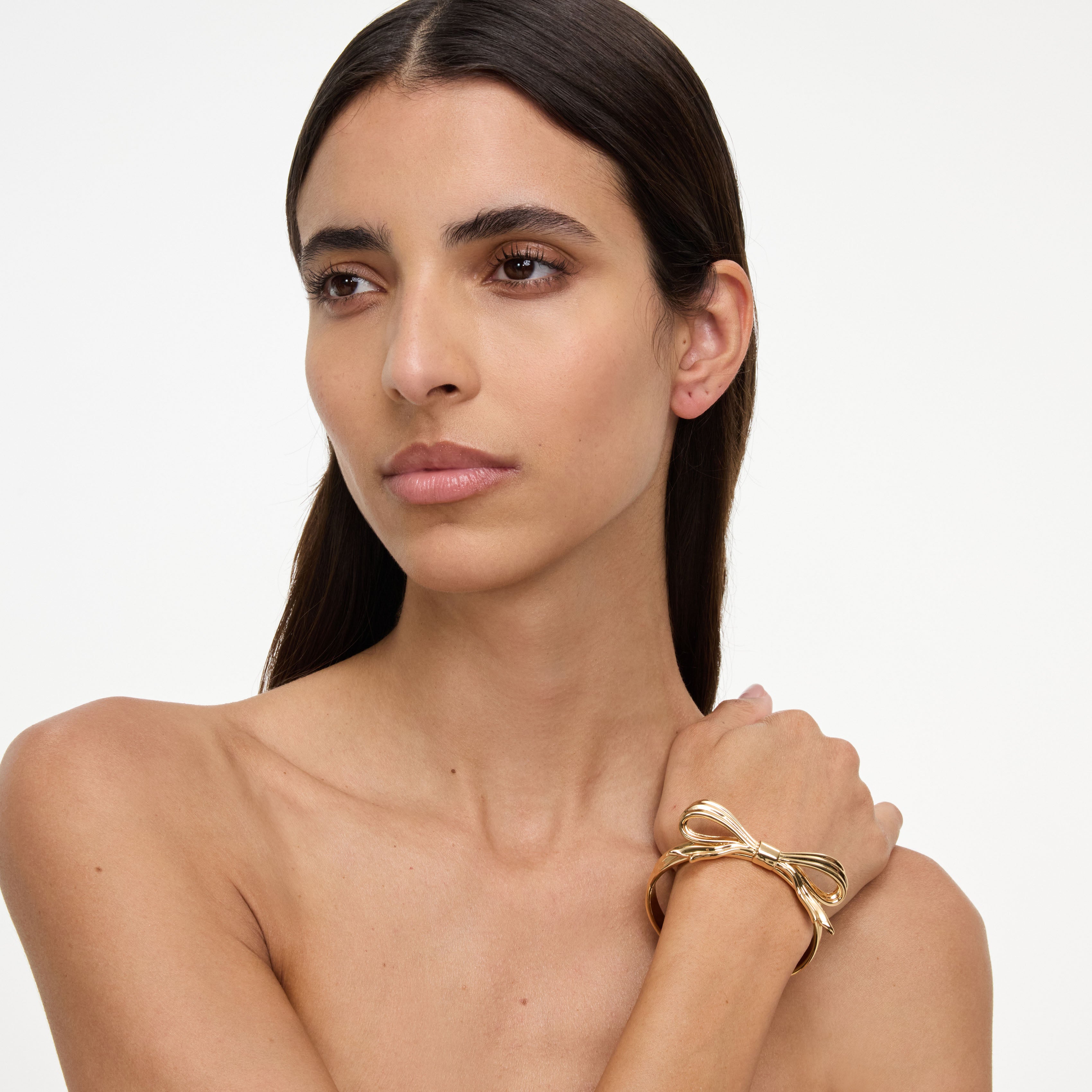 Self Portrait Gold Bow Bangle Armreif Gold Schleife Messing
