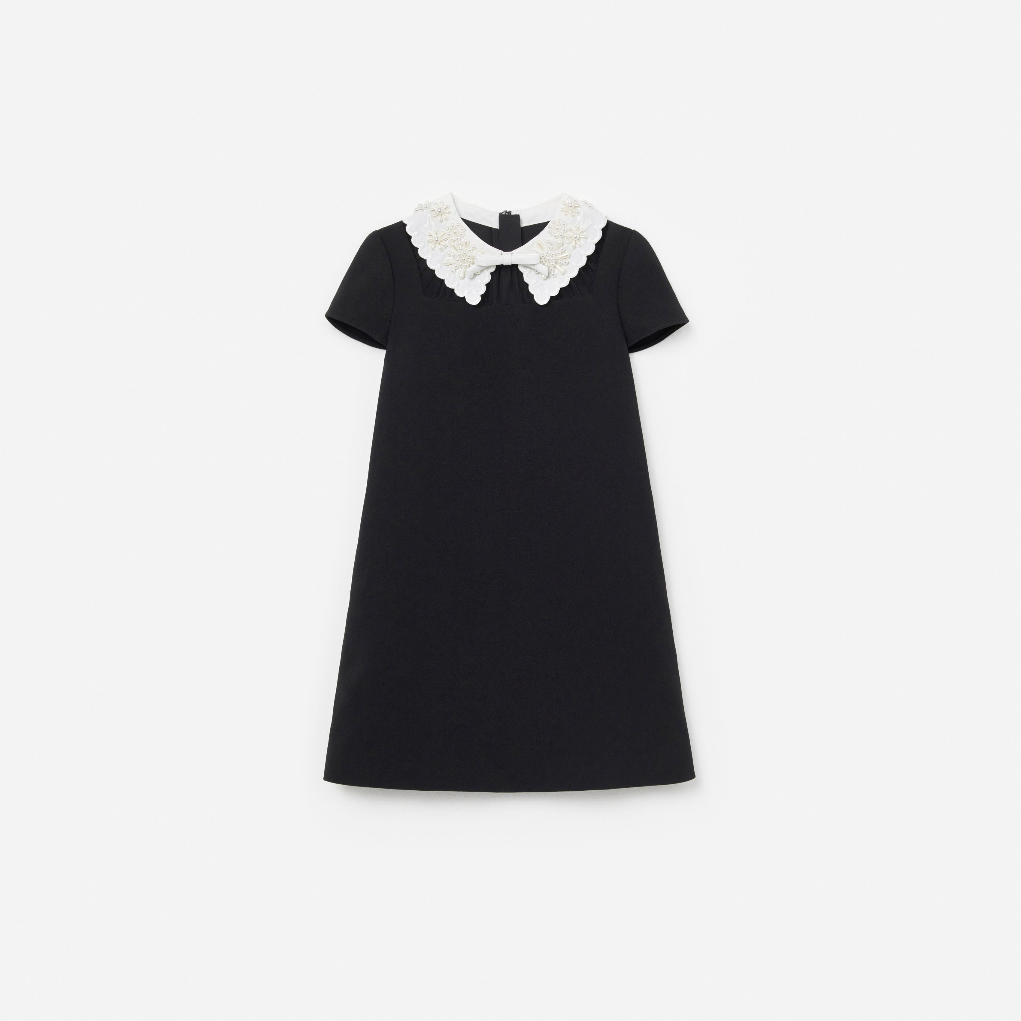 Self-Portrait Black Crepe Bow Collar Kinderkleid Schwarz Crepe
