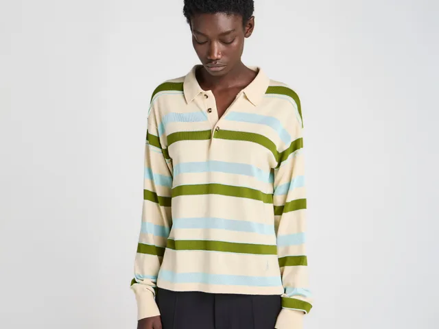 J.W.Anderson Rugby Polo Top Strick Ivory Damen Gestreift