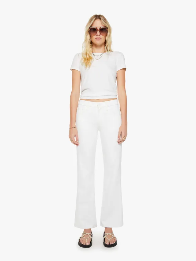 MOTHER Denim The Bookie Skimp Jeans Picket Fence Weiss Bootcut