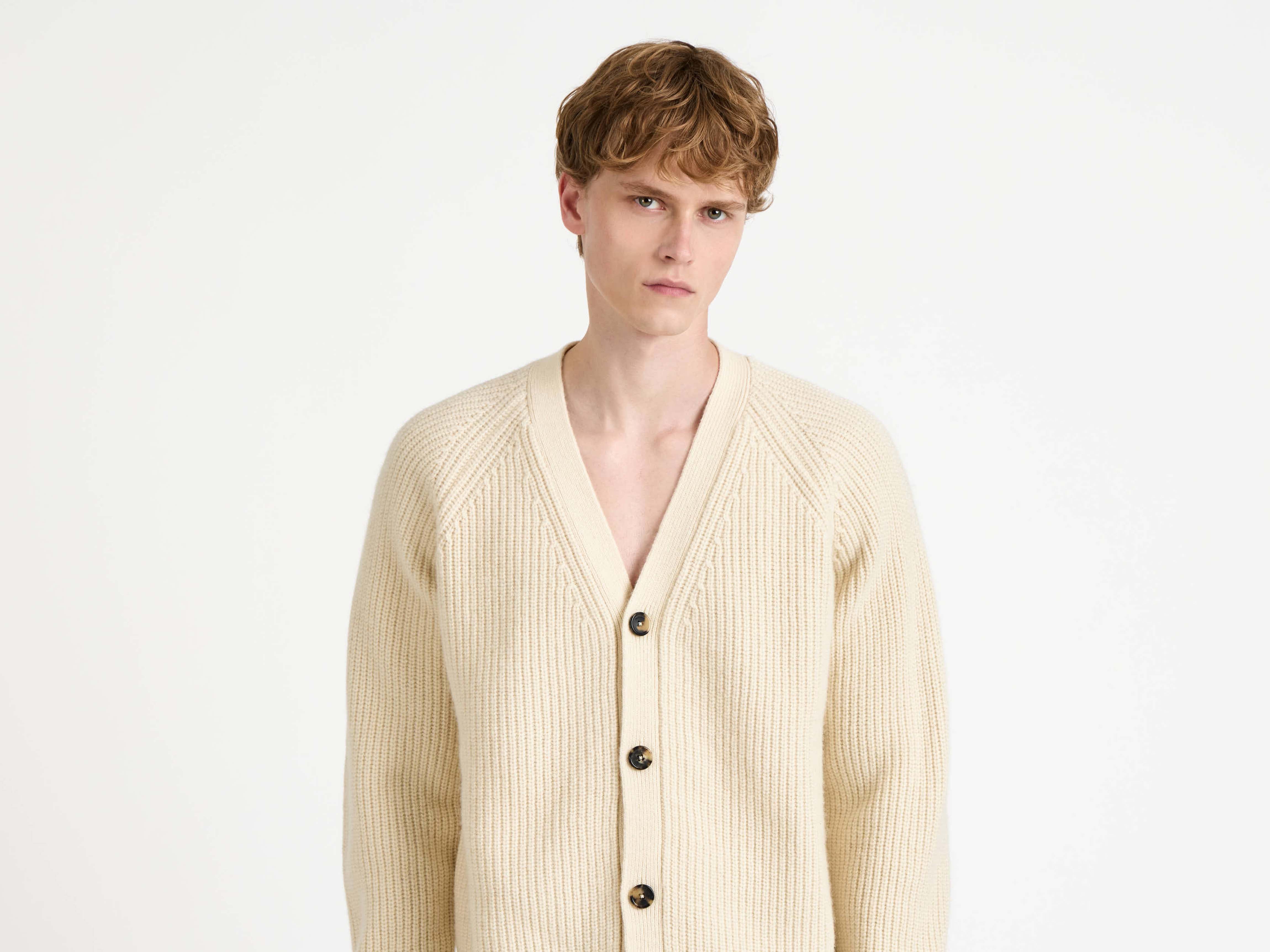 J.W.Anderson V-Neck Cardigan Ivory Herren Yak