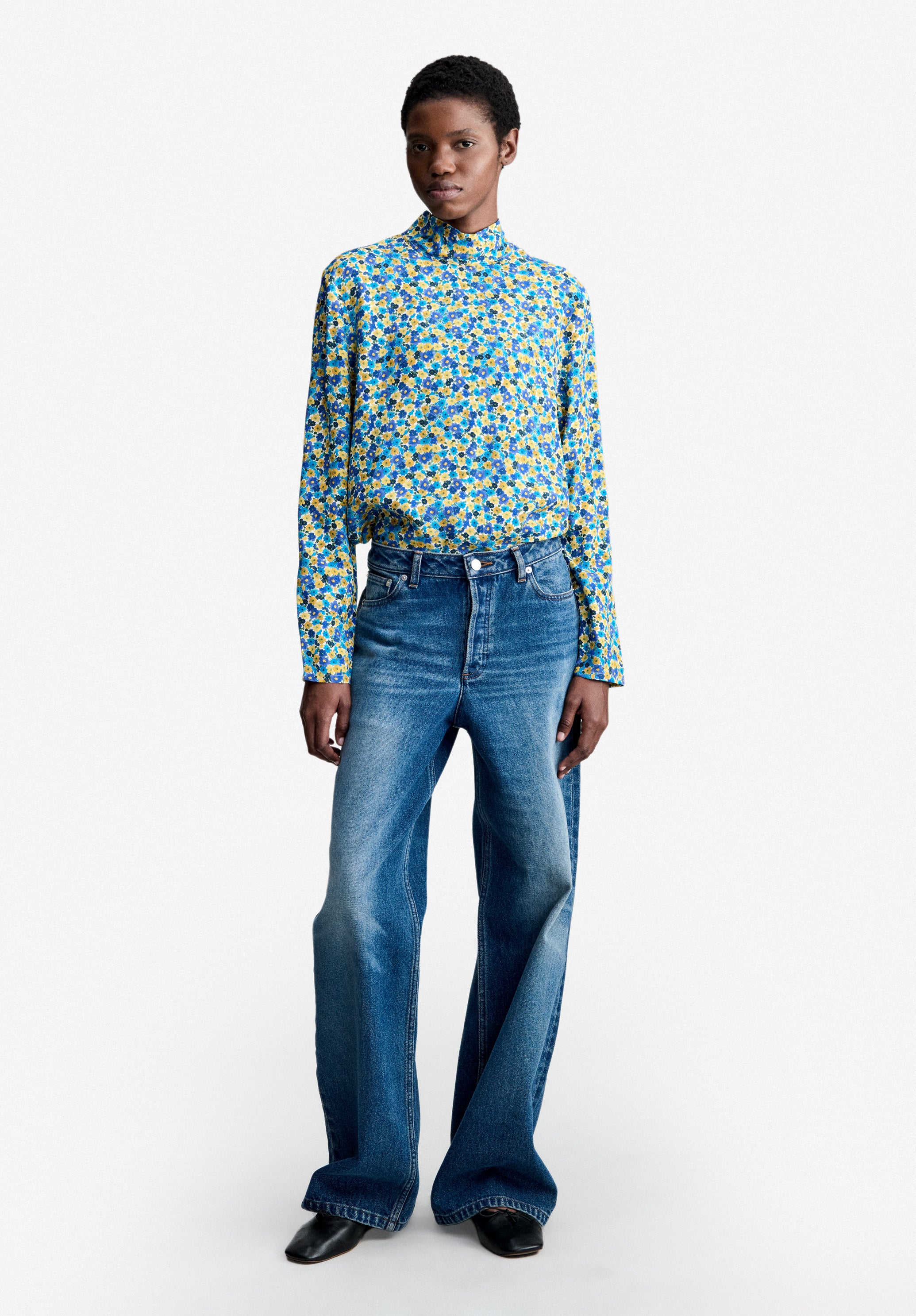A.P.C. Blumen Bluse Damen Fließend Mehrfarbig
