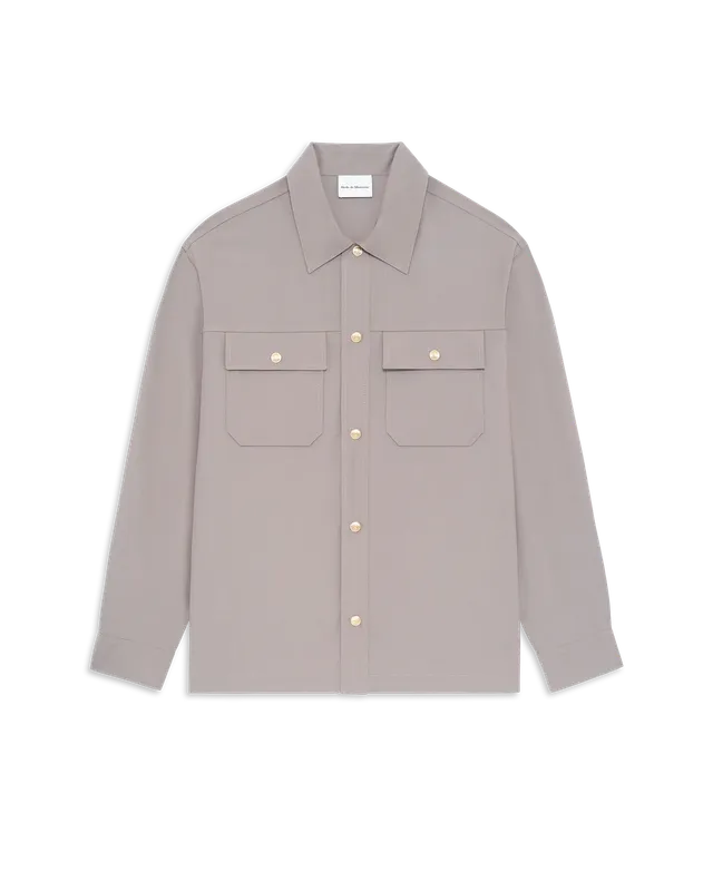 Drôle De Monsieur Pocket Overshirt Hemdjacke Beige Wolle
