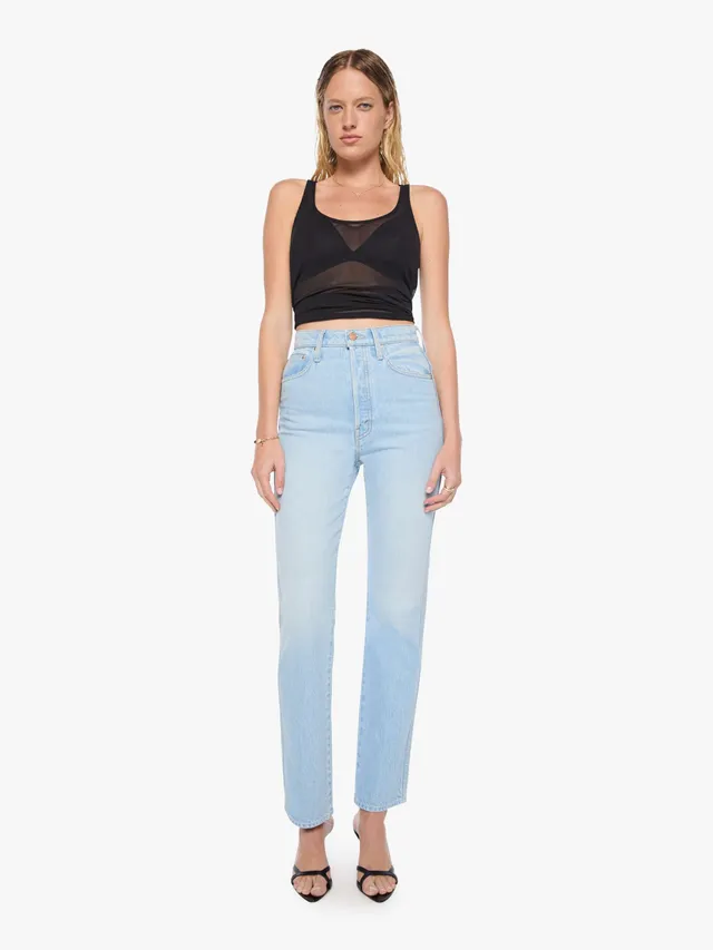 Mother SNACKS Tippy Top Sneak Jeans Dots hellblau