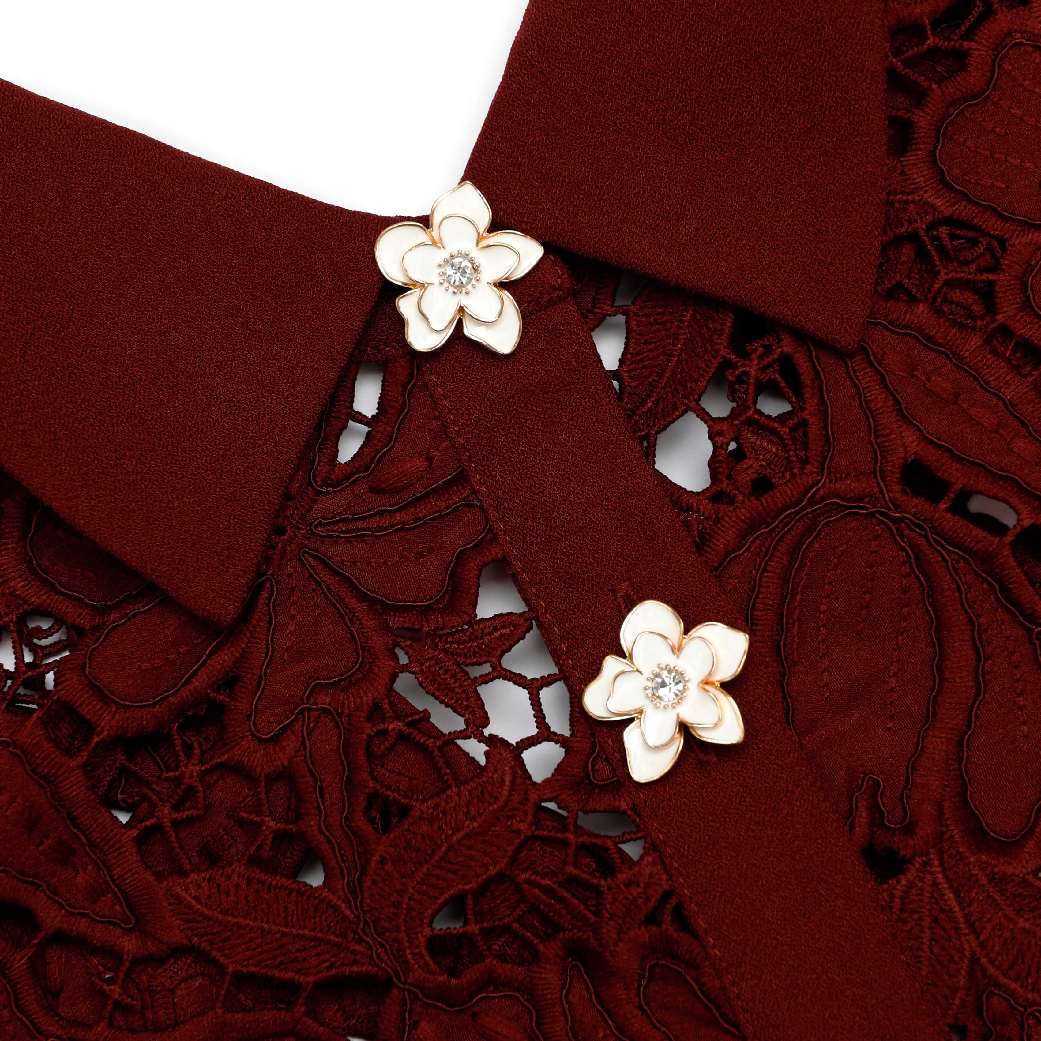 Self Portrait Burgundy Lace Mini Kleid Bordeaux Gr. UK 6