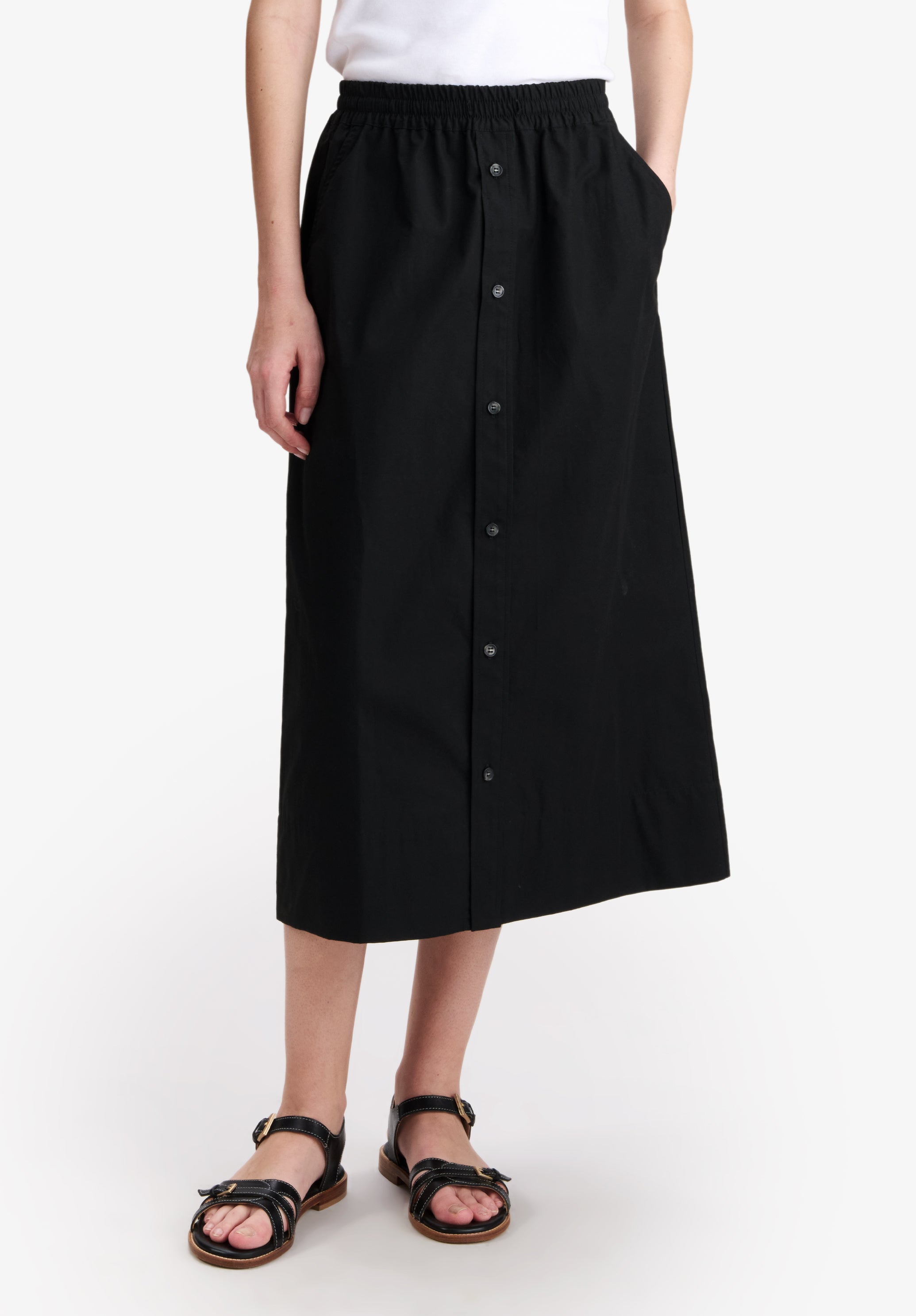 A.P.C. Rock Schwarz Bio-Baumwolle wadenlang Gr. 38