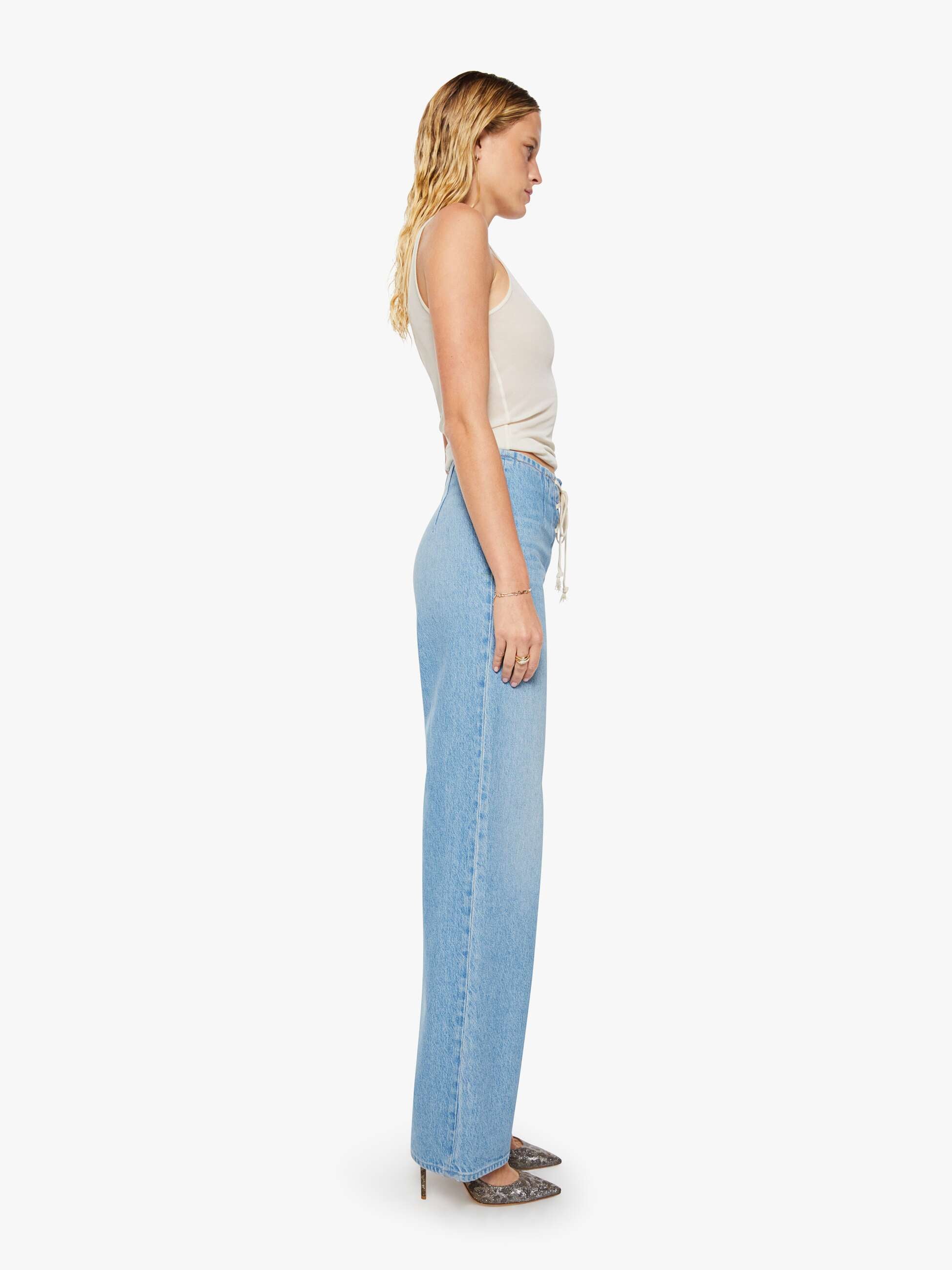 Mother Snacks Laced Up Smoothie Sneak Jeans Munchies hellblau
