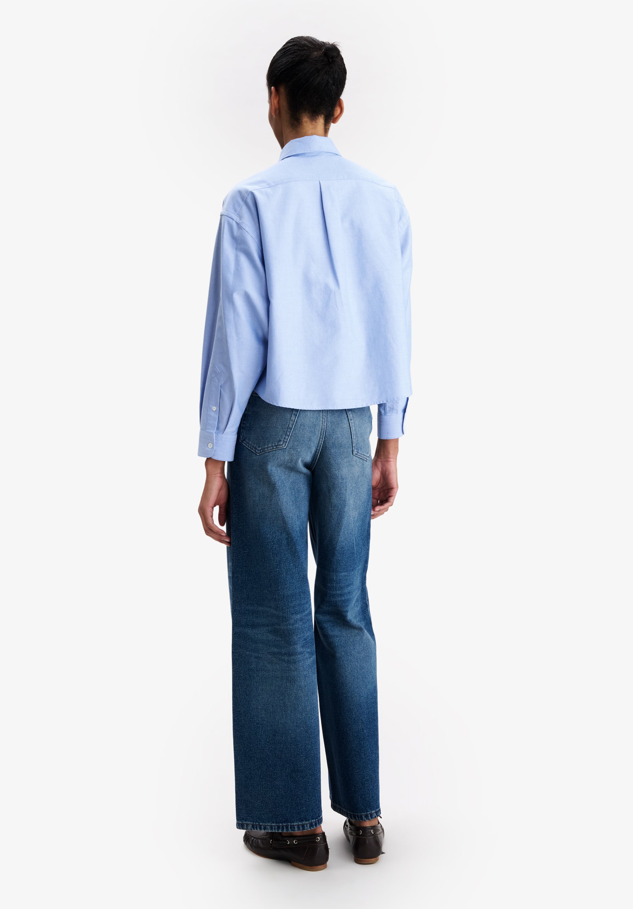 A.P.C. Oxford Hemd hellblau kurz Baumwolle Damen
