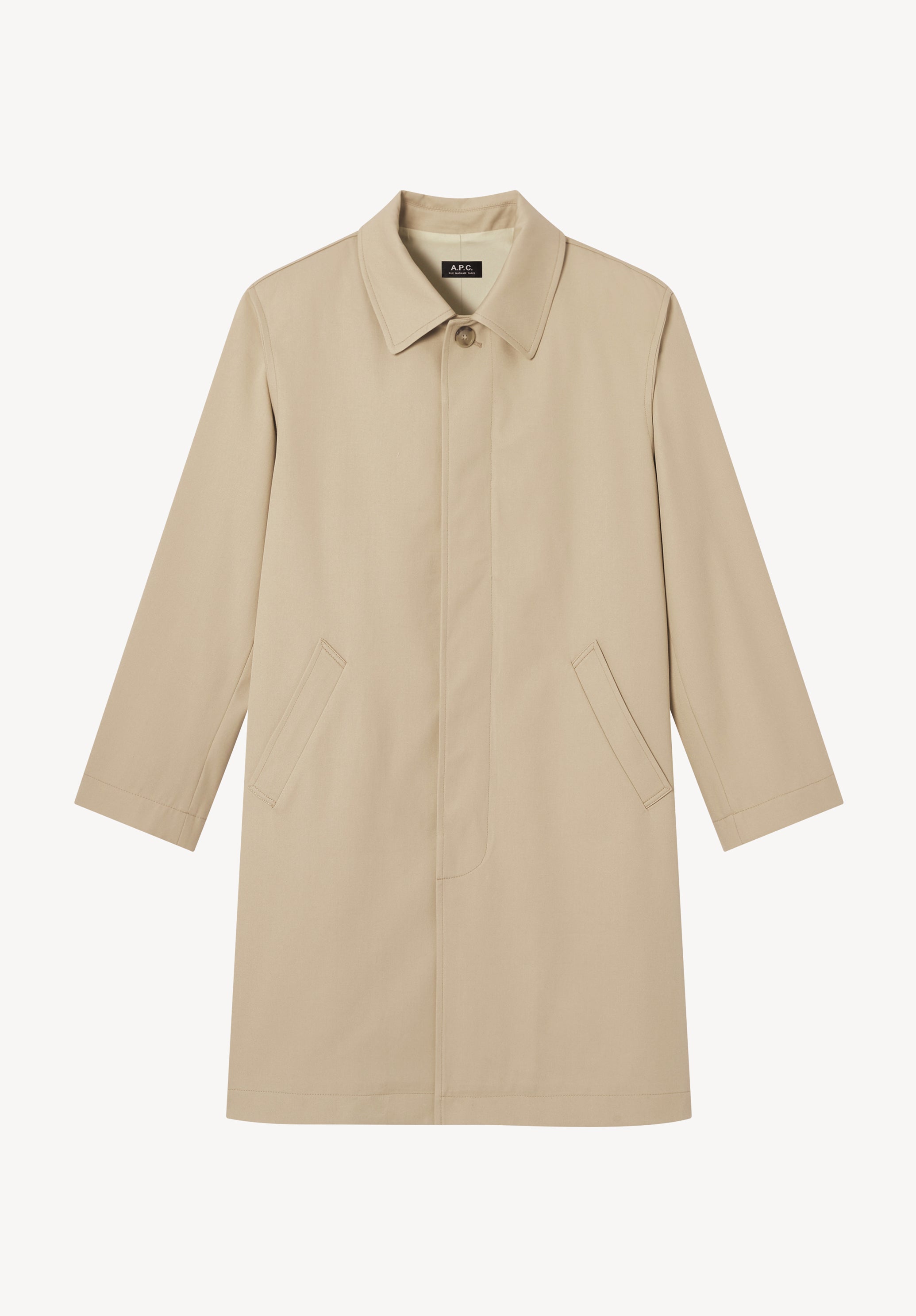 A.P.C. Mac Baumwollgabardine Mantel beige Bio-Baumwolle