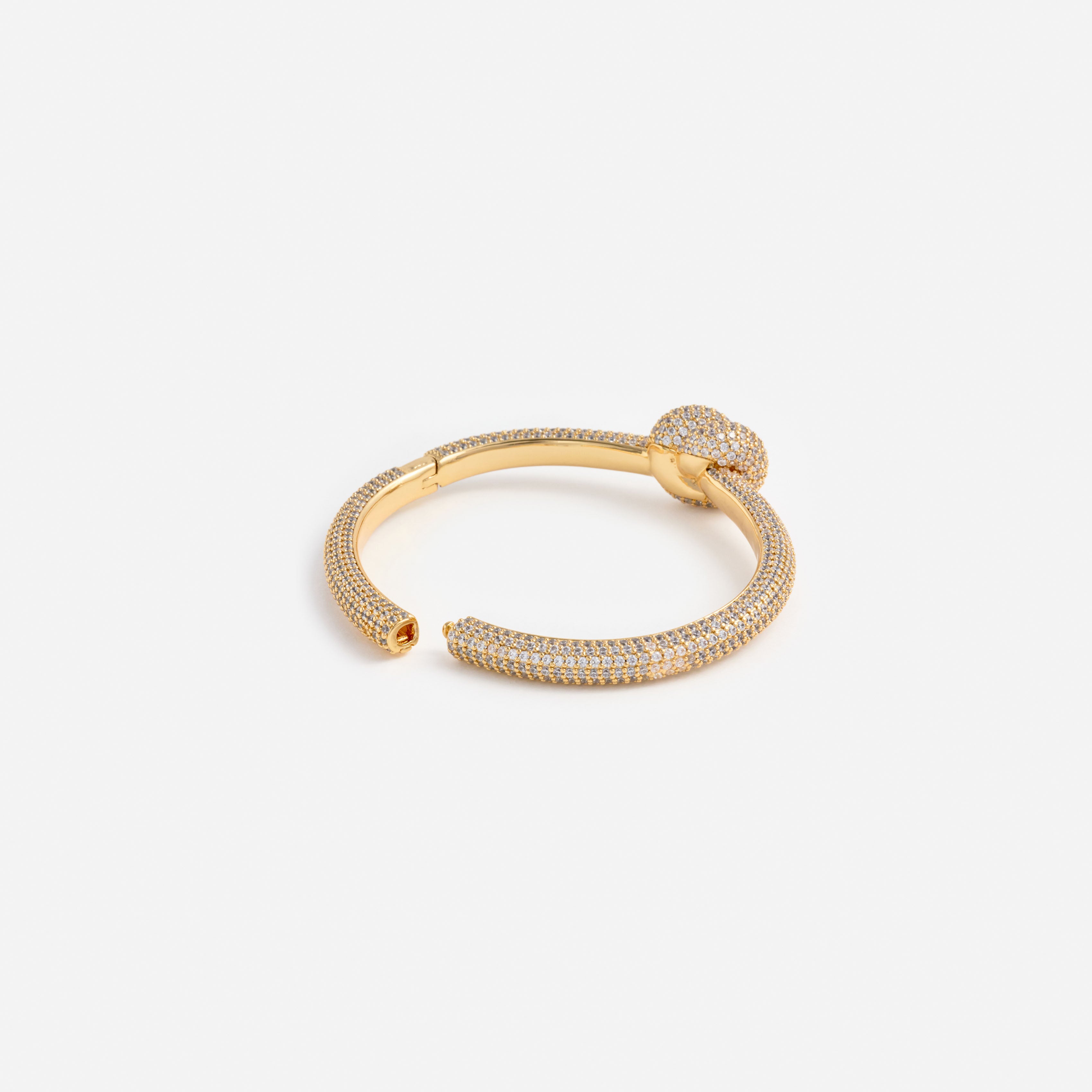 Self Portrait Knot Bangle Gold Kristall Armreif One Size
