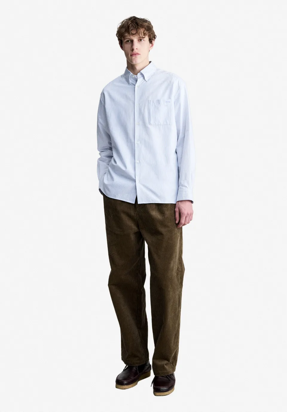 A.P.C. Oxford Hemd blau Button Down Baumwolle M