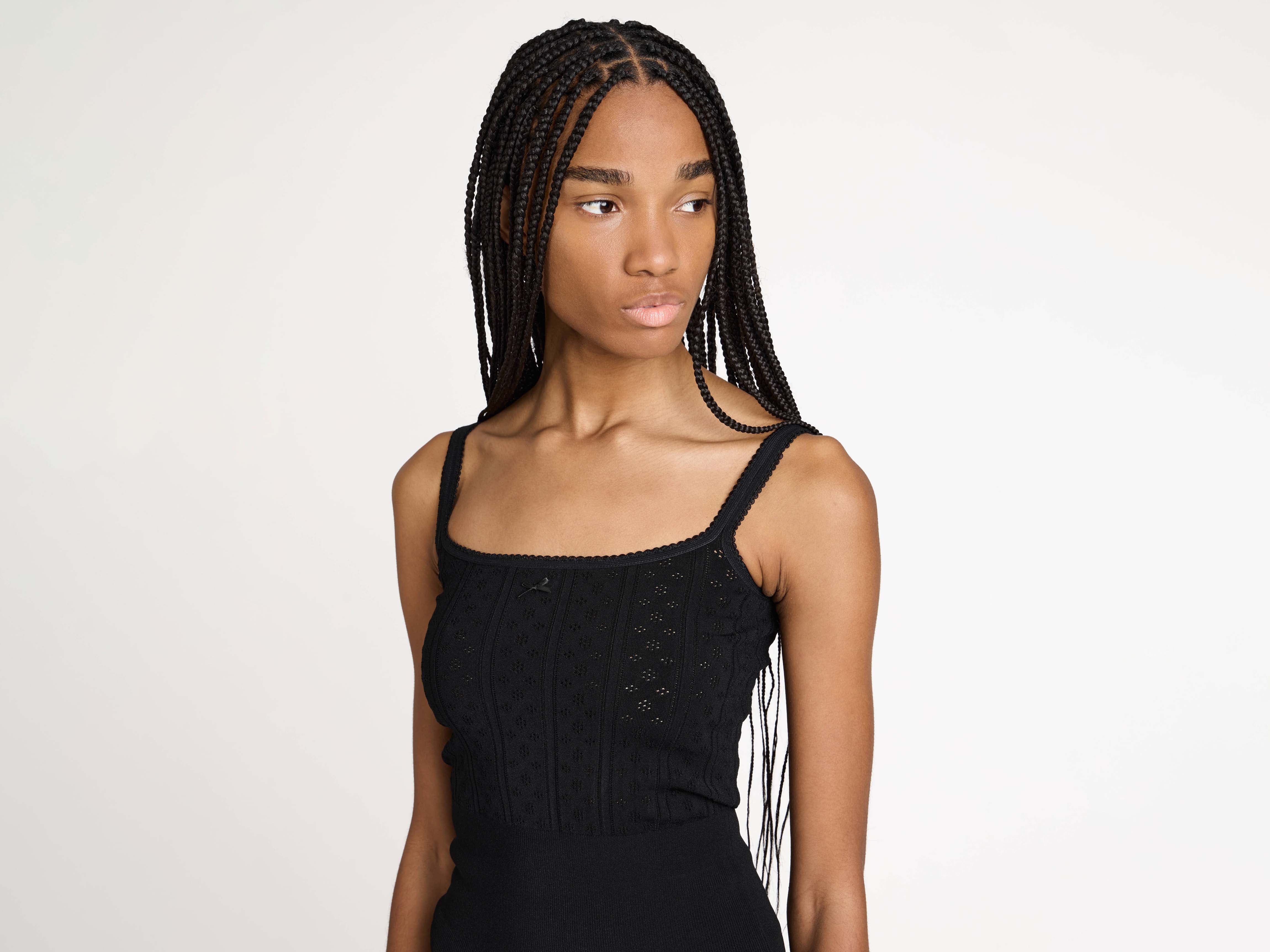 J.W.Anderson Pointelle Cami Top Schwarz Viskose