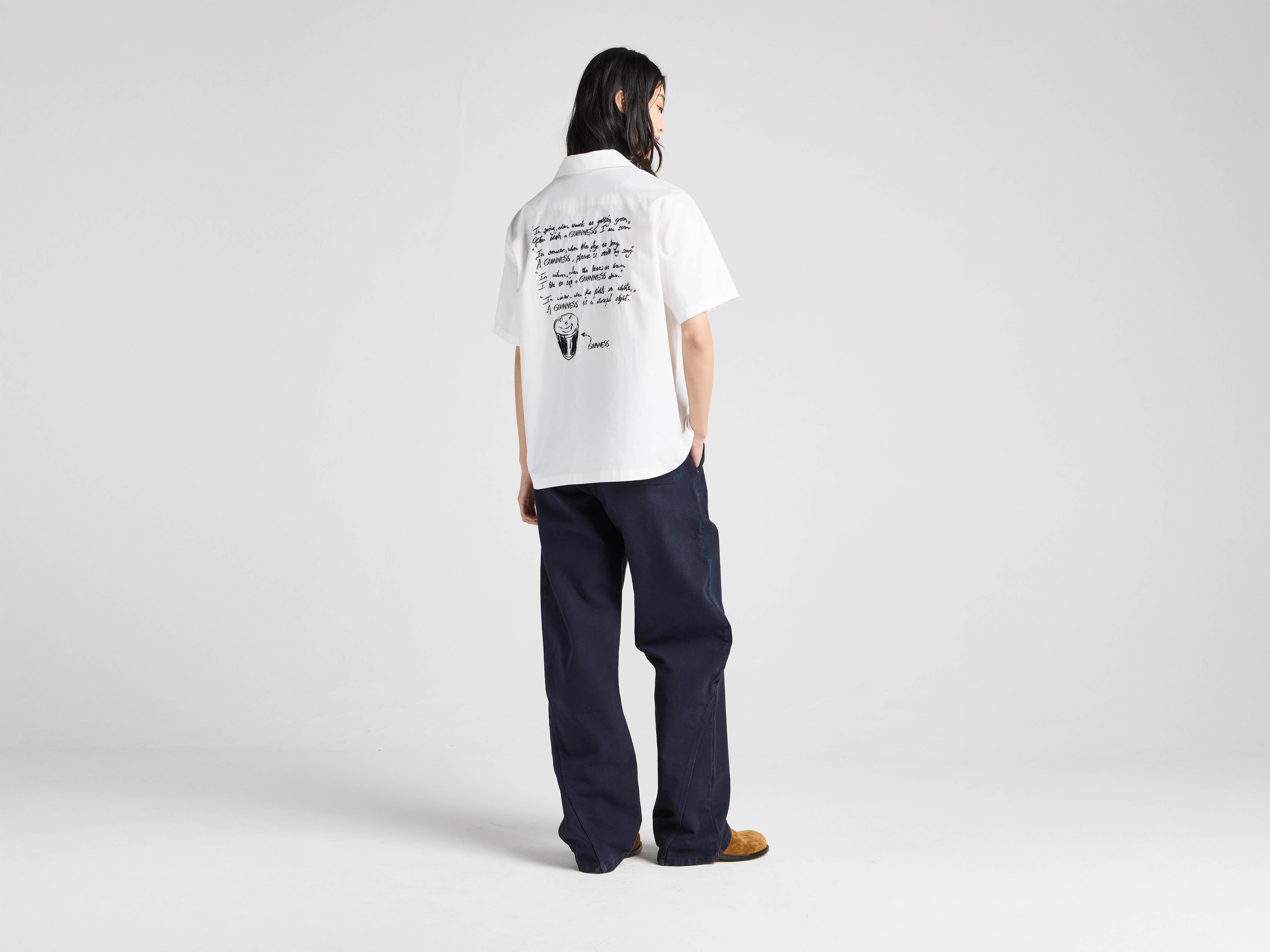 J.W.Anderson x Guinness Hemd Weiß Baumwolle Stickerei Unisex
