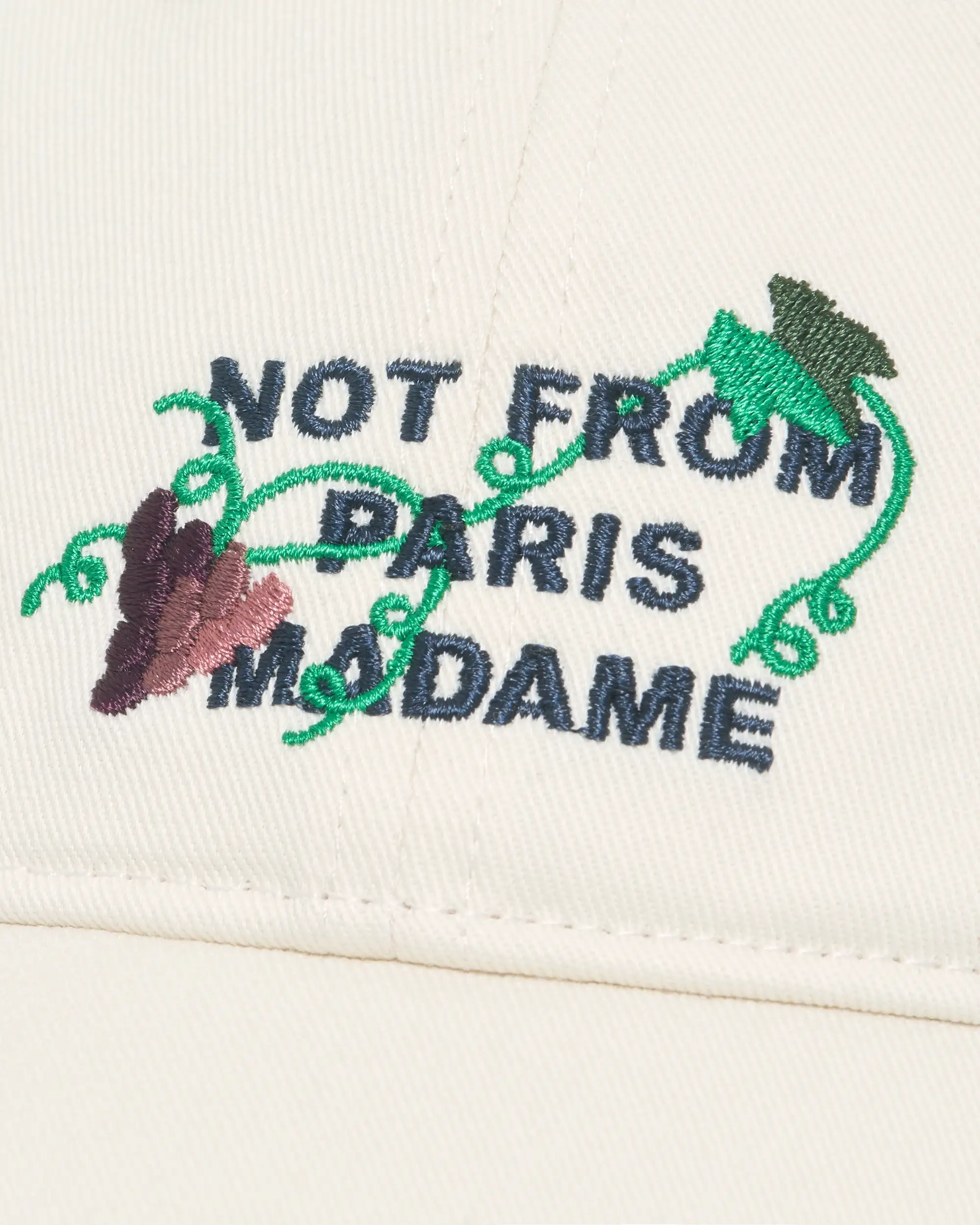 Drôle De Monsieur Vine Slogan Cap off-white Baumwolle