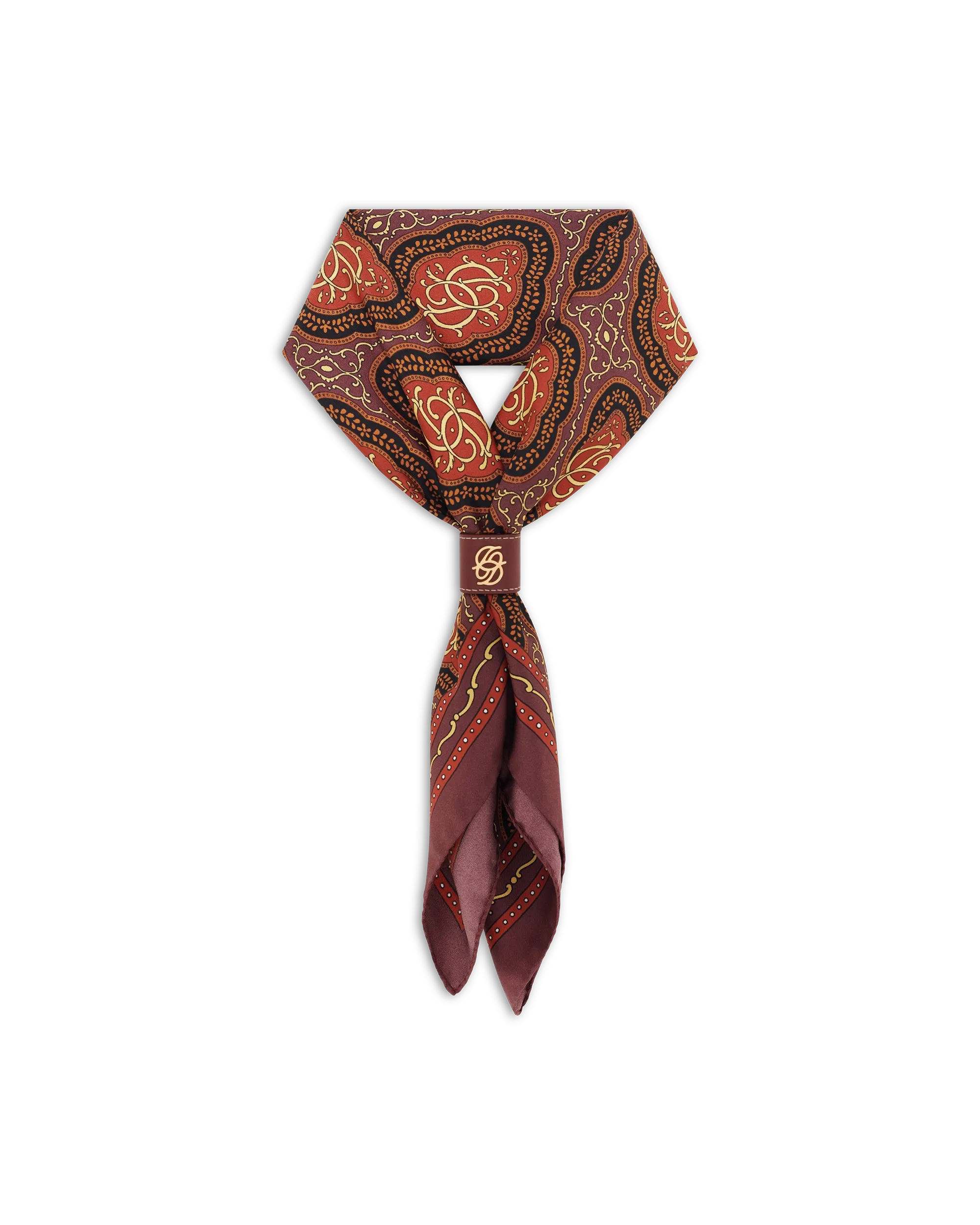Drôle De Monsieur Le Foulard Soie Médaillon Seidentuch Burgund 60x60