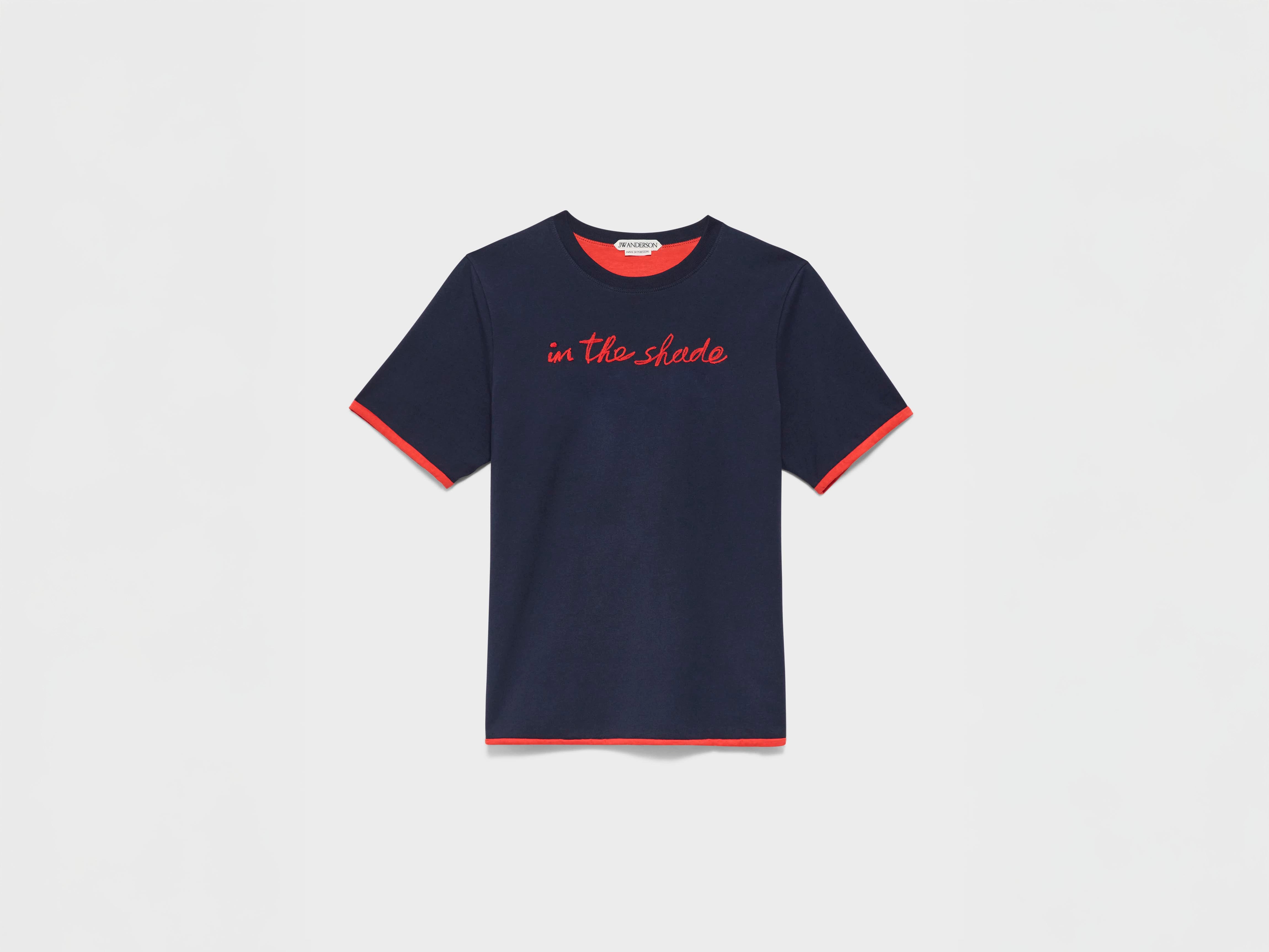 J.W. Anderson In The Shade T-Shirt Navy Rot Damen