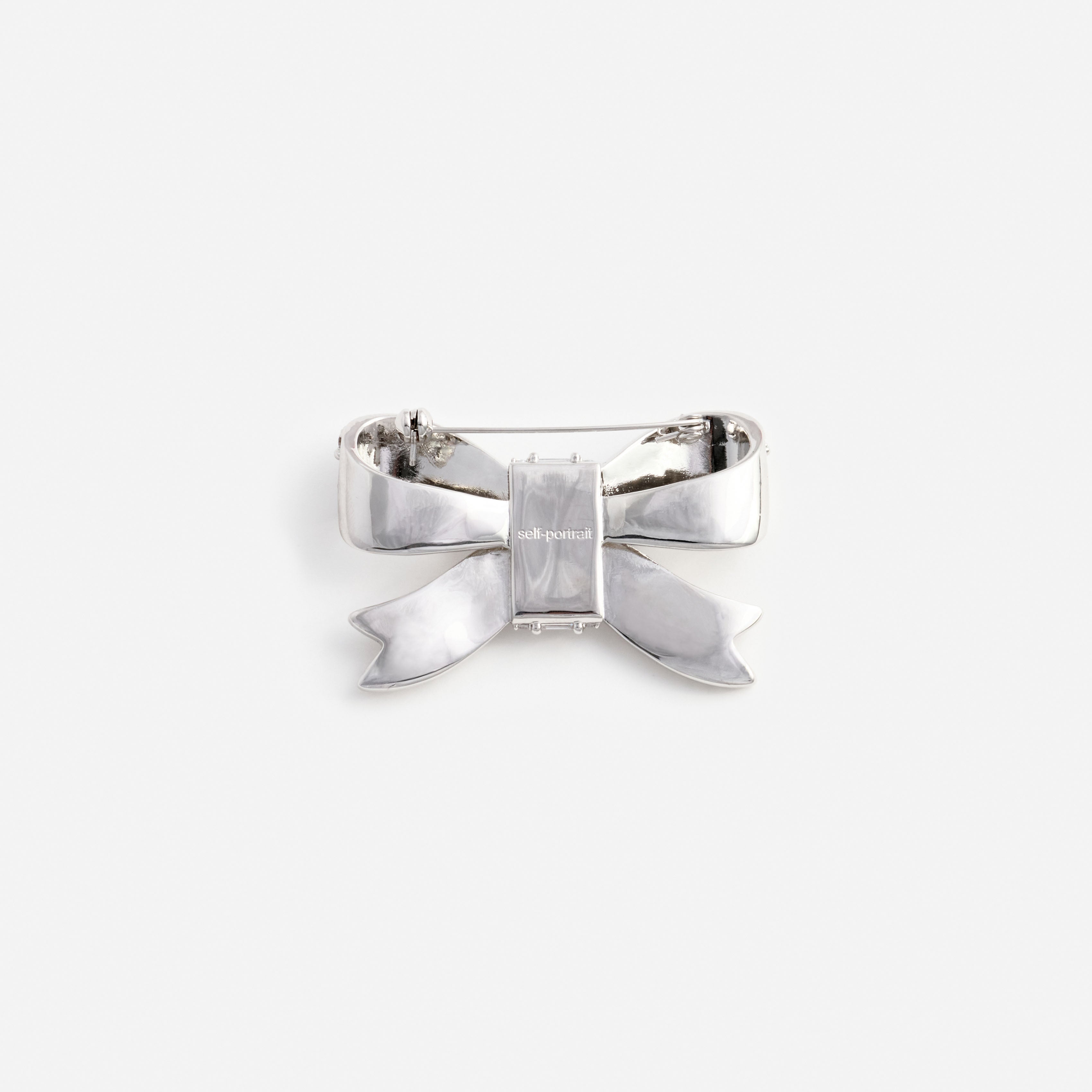 Self Portrait Crystal Bow Brosche Silber Kristall