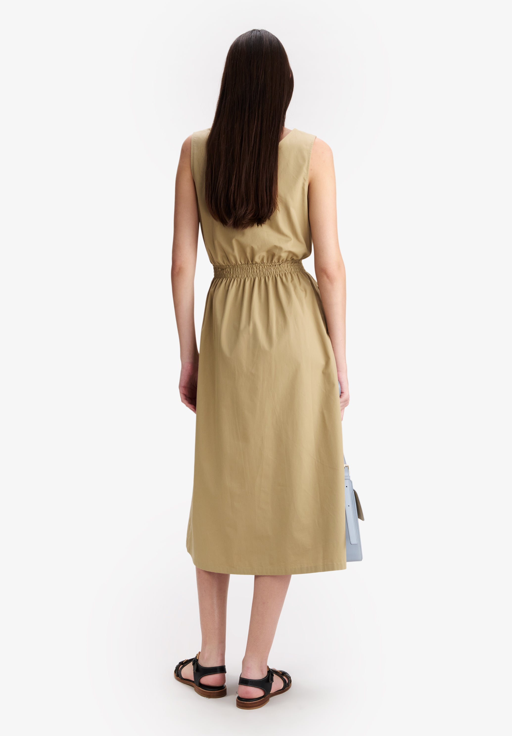 A.P.C. Dresses Kleid Beige 38 Baumwolle Ärmellos