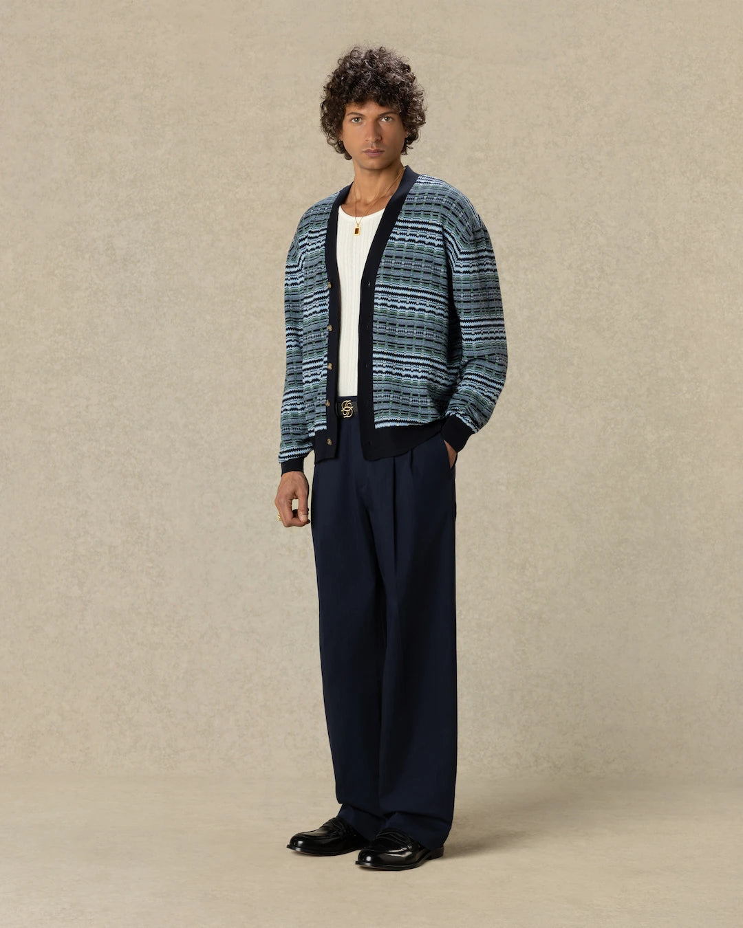 Drôle De Monsieur Coogi Knit Cardigan Strickjacke Blau