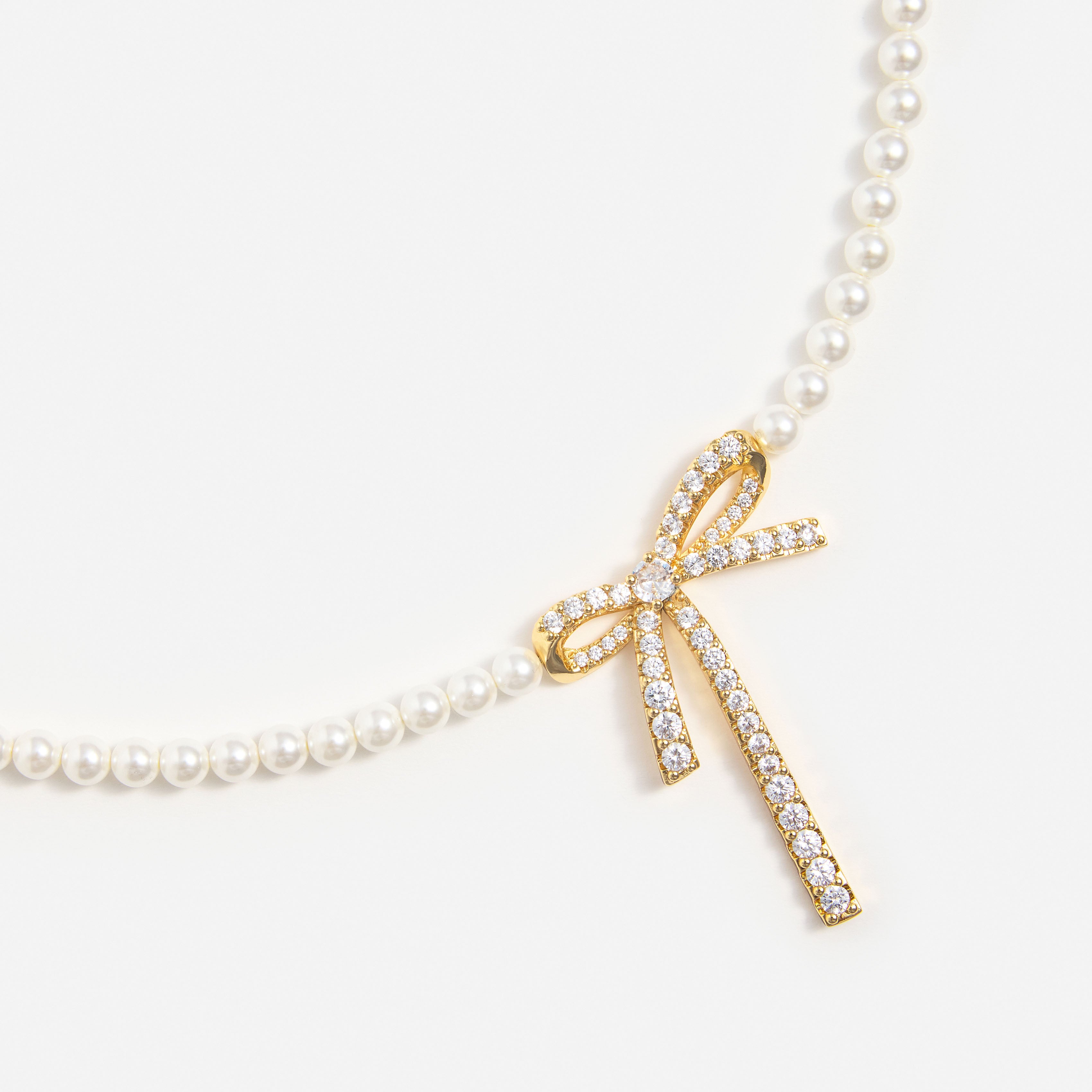 Self Portrait Gold Bow Pearl Halskette Gold One Size
