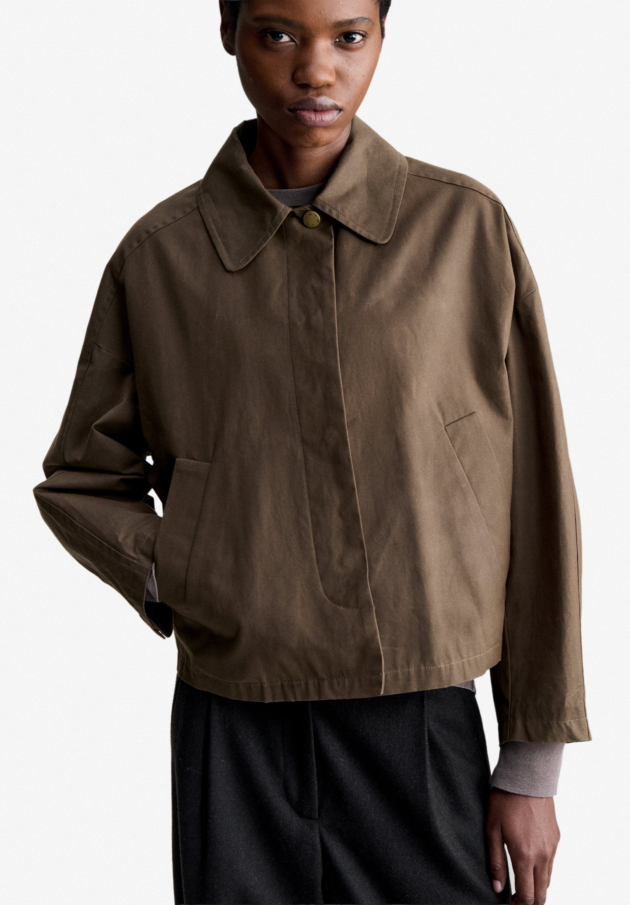 A.P.C. Regenjacke gewachste Baumwolle khaki