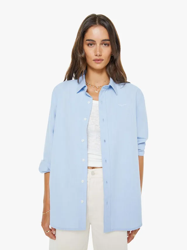 Mother The Bestie Hemd Light Blue Hellblau Baumwolle