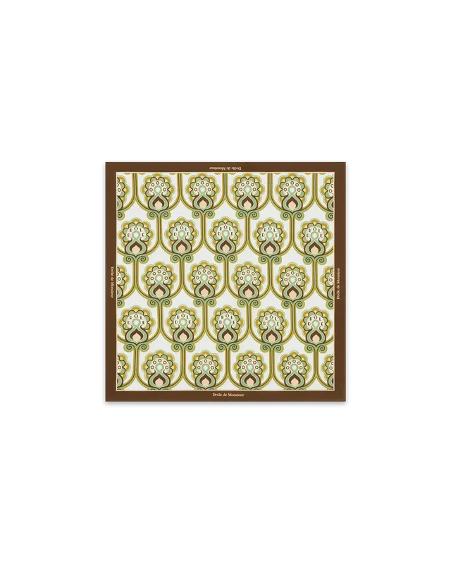 Drôle De Monsieur Foulard Tapisserie Florale Tuch Grün 60x60