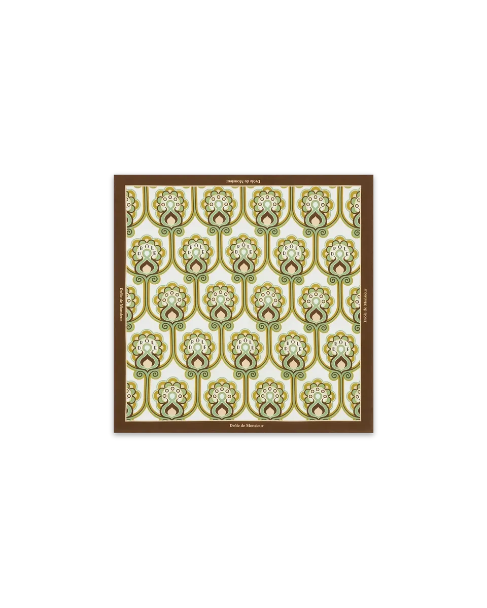 Drôle De Monsieur Foulard Tapisserie Florale Tuch Grün 60x60