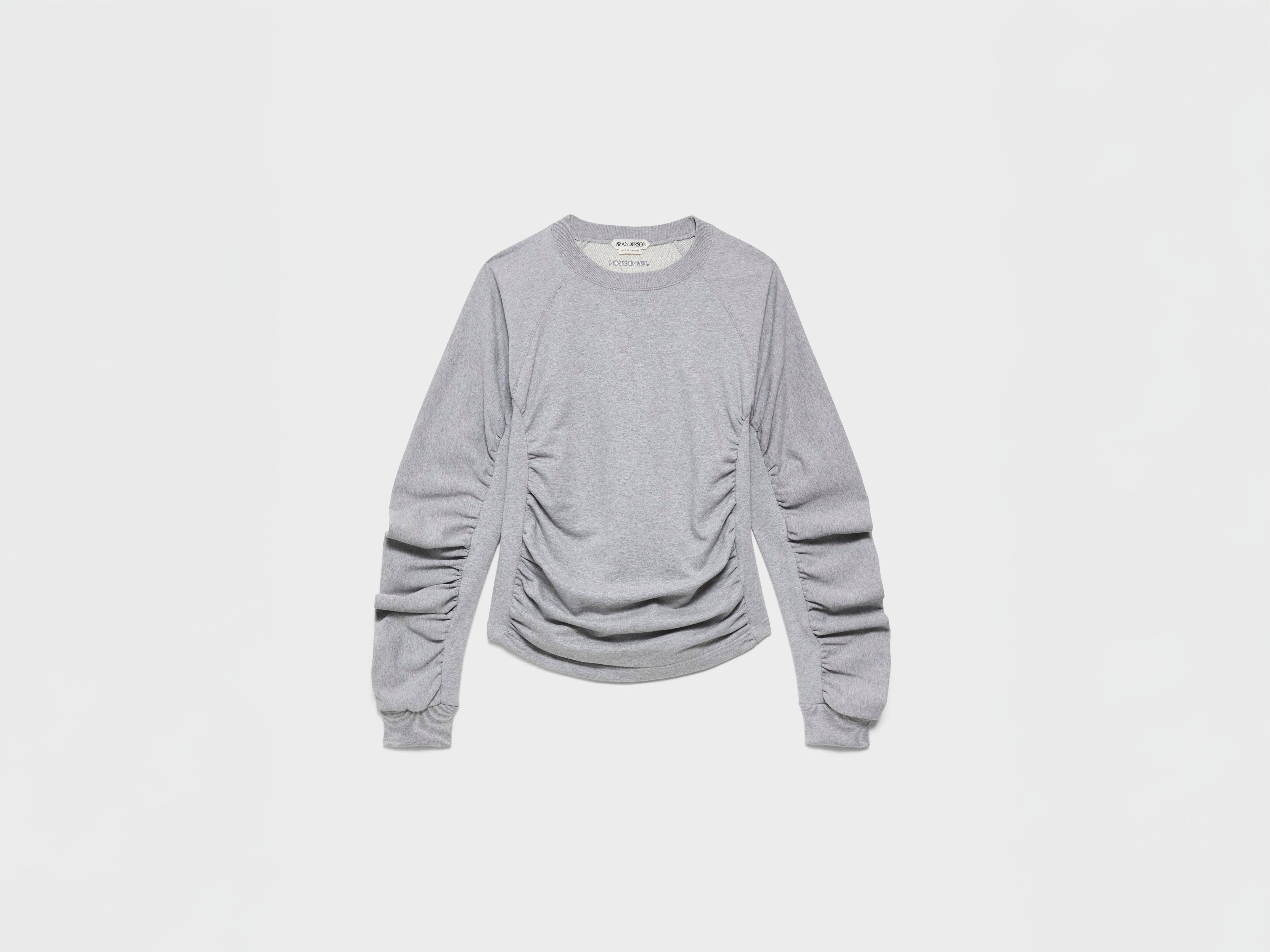 J.W.Anderson Ruched Sleeve Sweatshirt Grau Melange