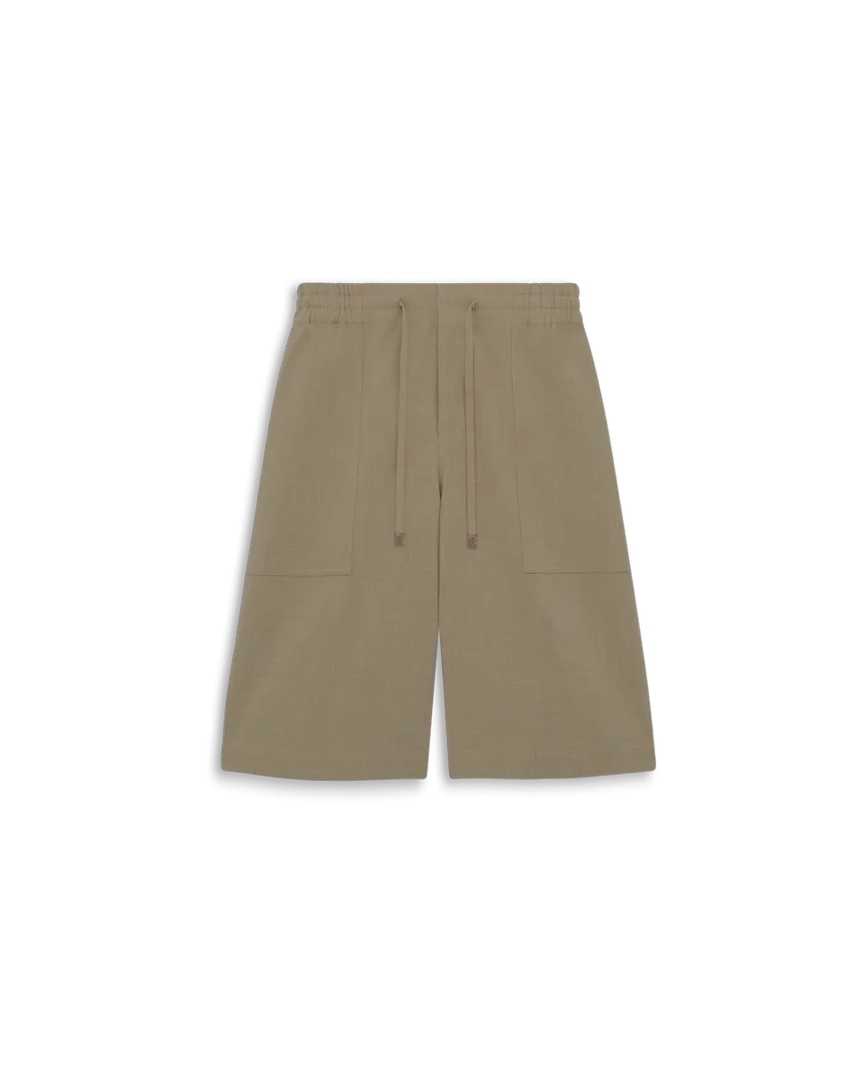Drôle De Monsieur Short Elastiqué Coton Shorts Khaki Baumwolle
