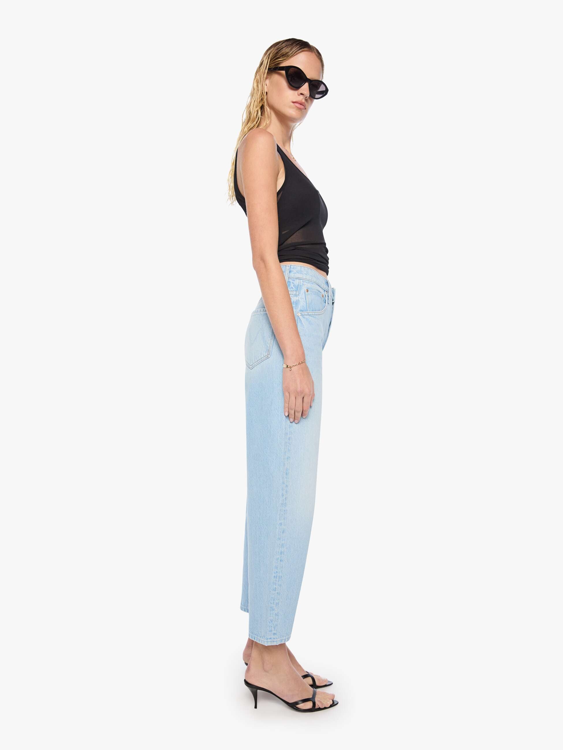Mother SNACKS Peeler Ankle Jeans Dots Hellblau 27