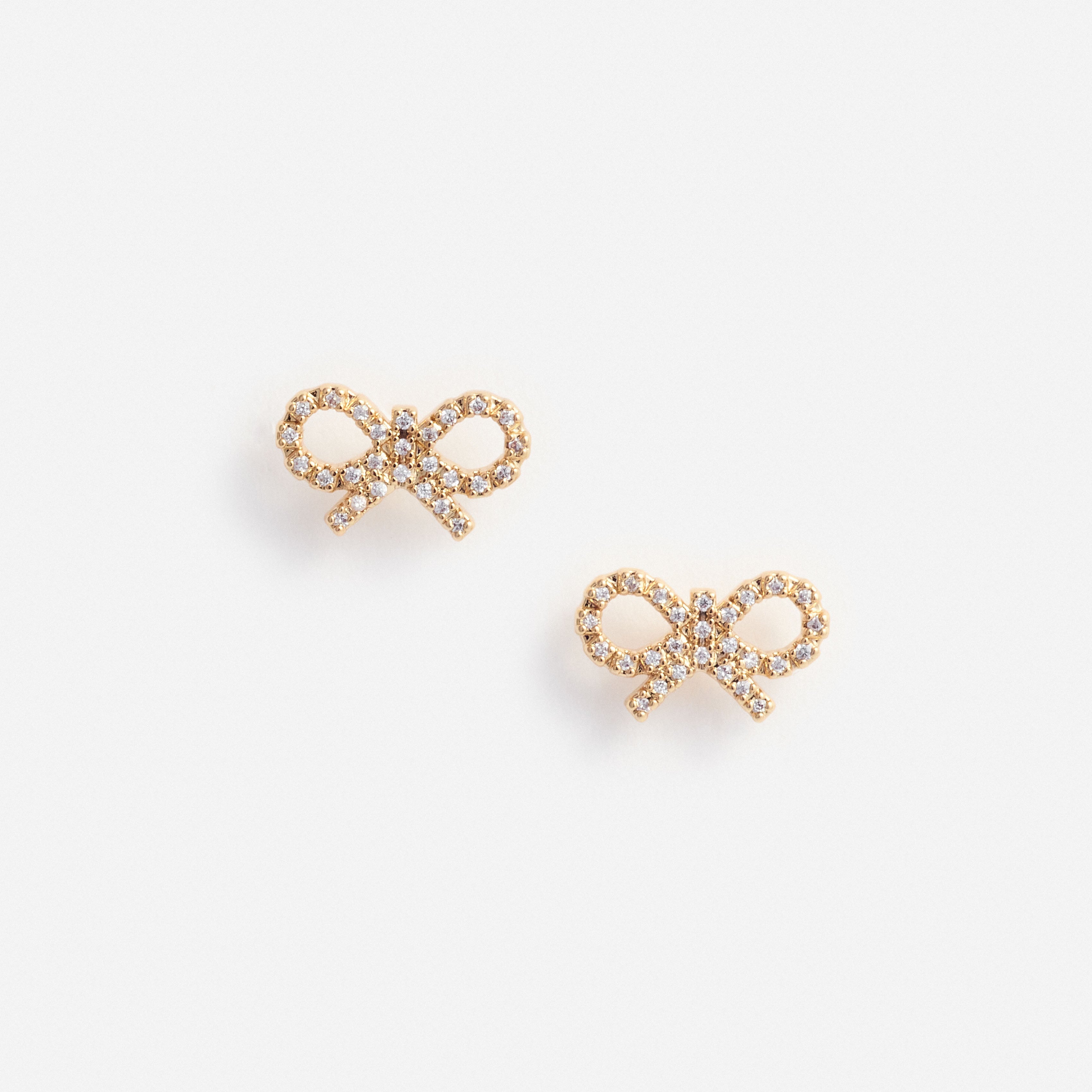 Self Portrait Jewellery Micro Gold Bow Ohrringe Gold Schleife