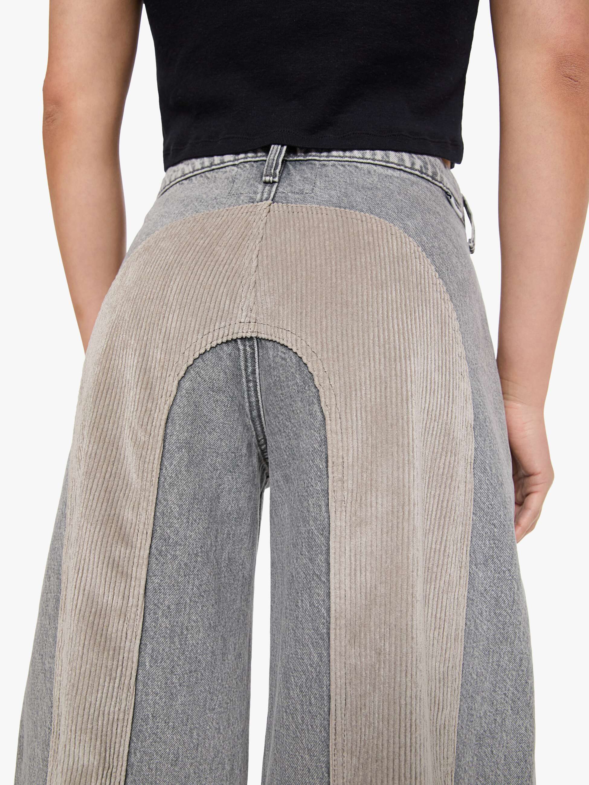 Mother Snacks Mix Jeans Rocky Road Grau Wide Leg