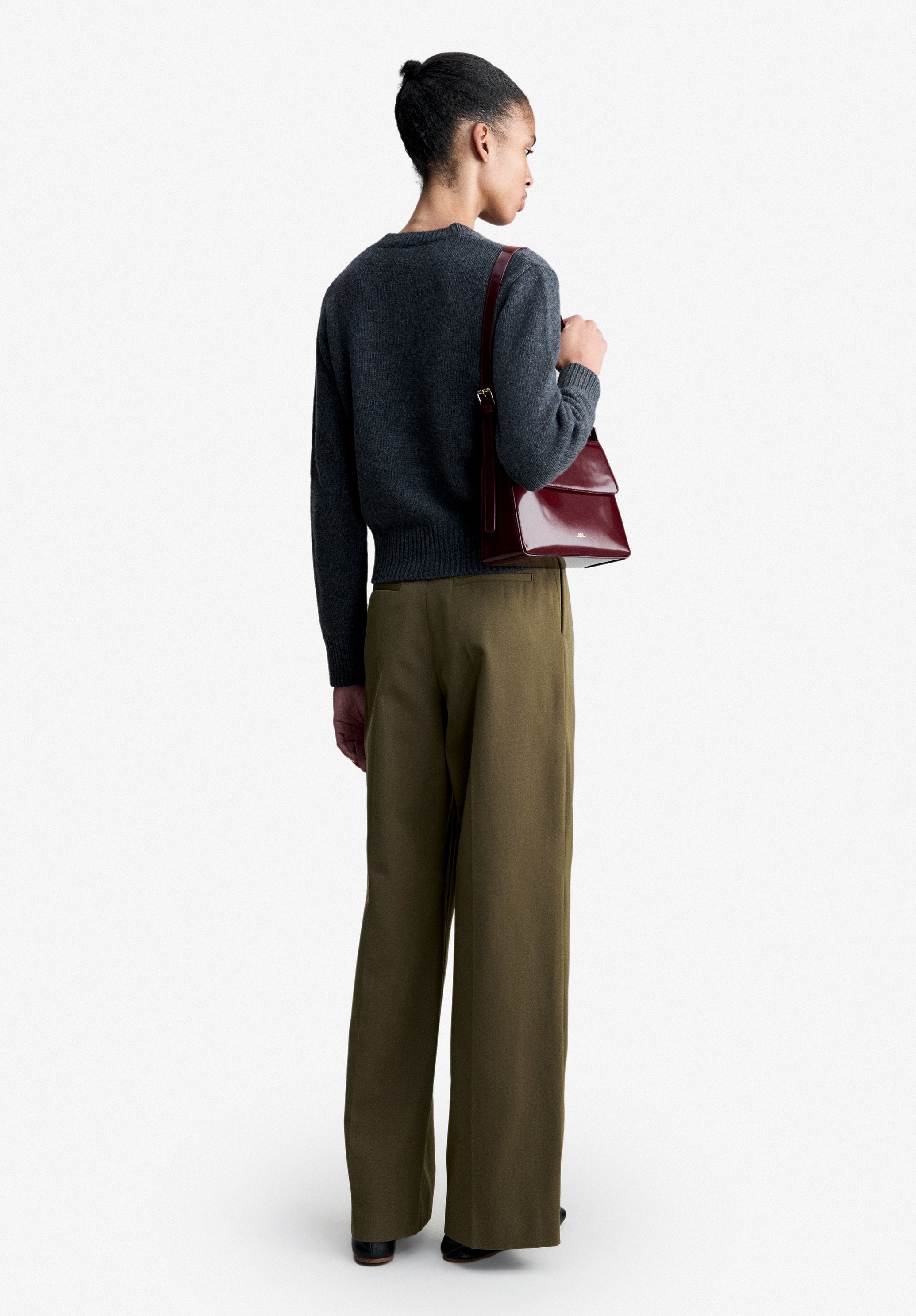 A.P.C. Pullover Anthrazitgrau Wollpullover recycelte Wolle