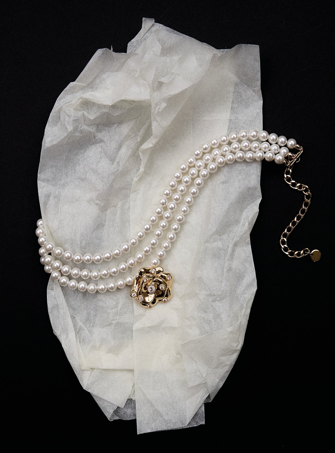 Self Portrait Jewellery Gold Flower Pearl Choker Halskette Gold