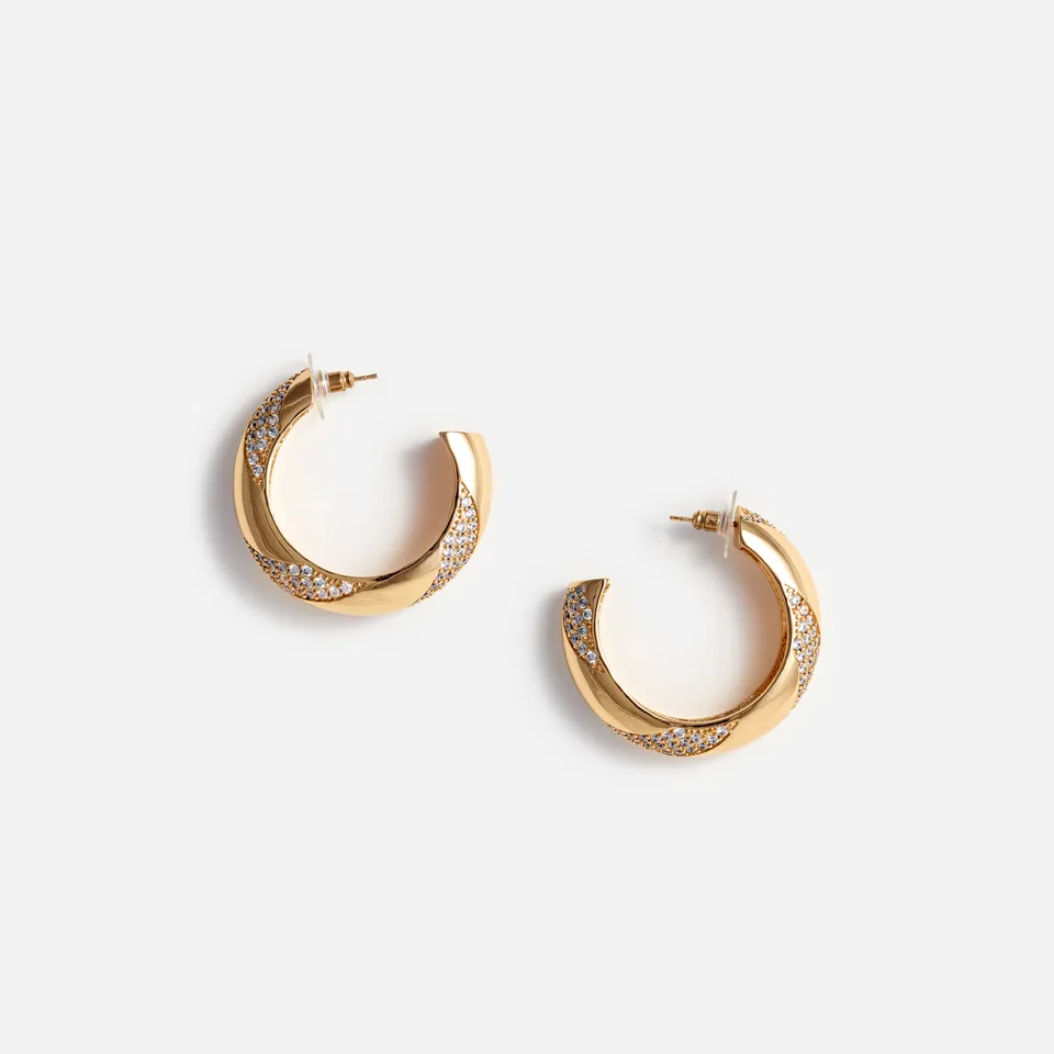 Self Portrait Gold Crystal Hoop Ohrringe Gold Kristall