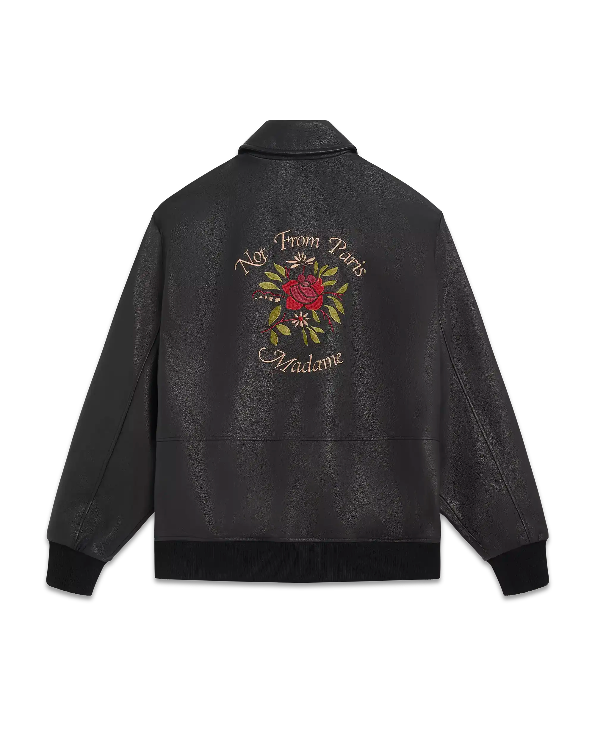Drôle De Monsieur La Veste Cuir Slogan Lederjacke schwarz Lamm