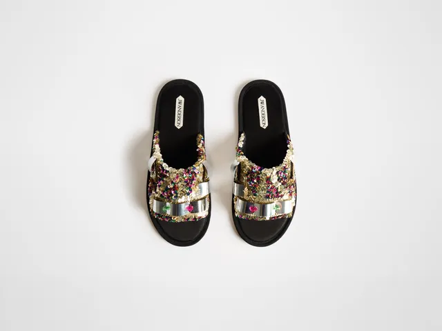 J.W.Anderson Open Toe Slides Pink-Multi Damen Pailletten