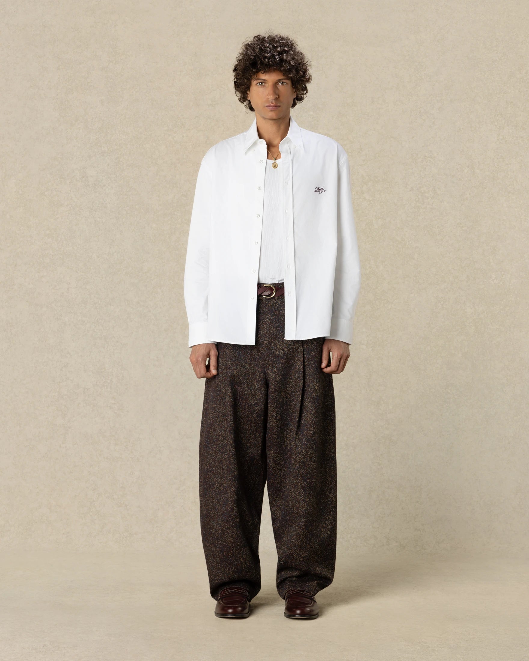 Drôle De Monsieur Plain Boxy Shirt Hemd weiß